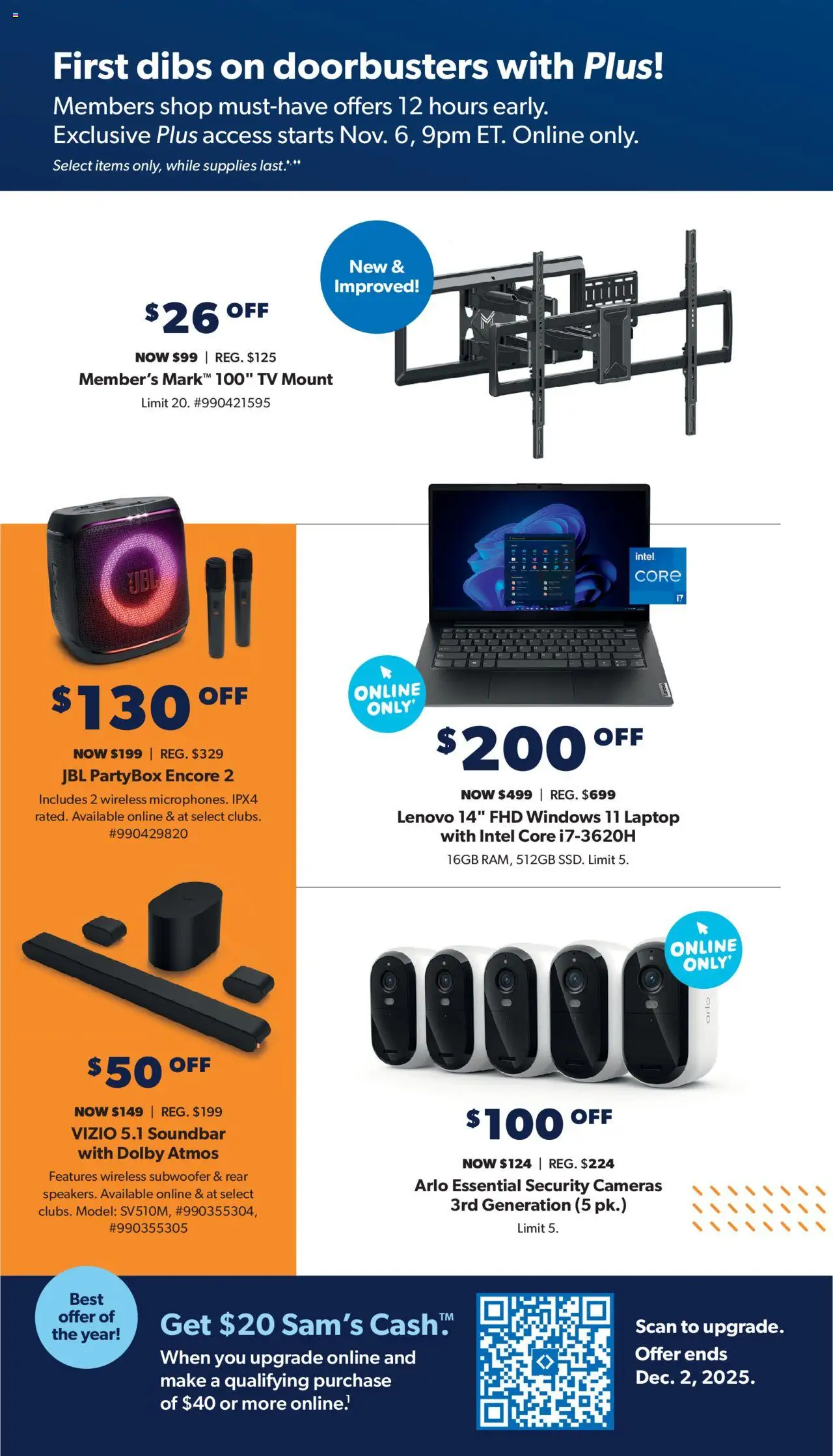 Sam's Club Black Friday - valid from 20.10.2025 | Page: 3 | Products: Box, Subwoofer, Tv, Laptop