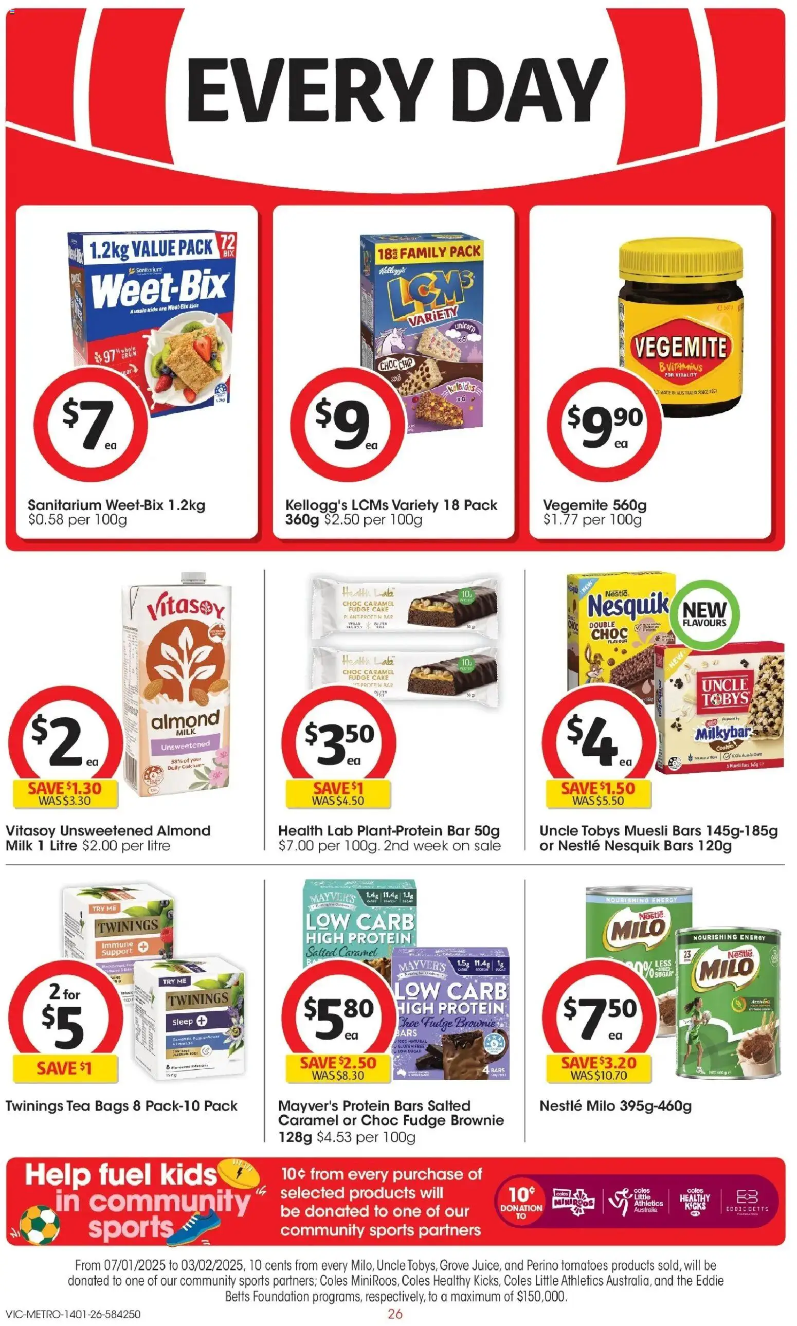 Coles catalogue - valid from 14.01.2026 | Page: 26 | Products: Milk, Tomatoes, Oats, Foundation
