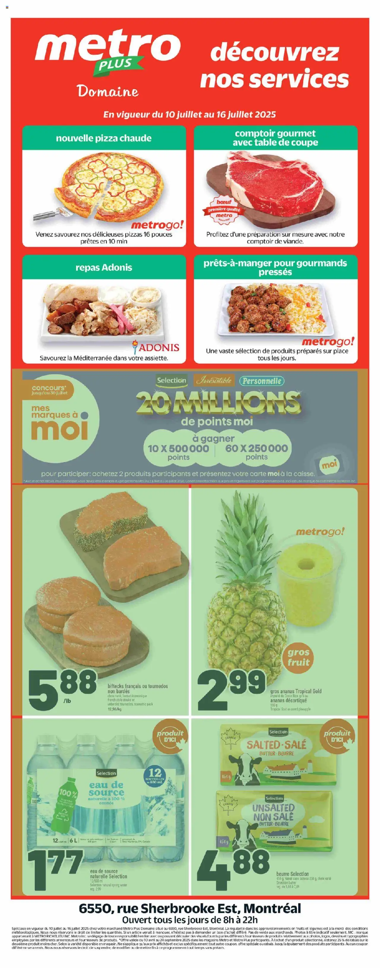 Metro flyer valid from 10.07.2025 | Page: 1 | Products: Pineapple, Table, Butter, Pizza