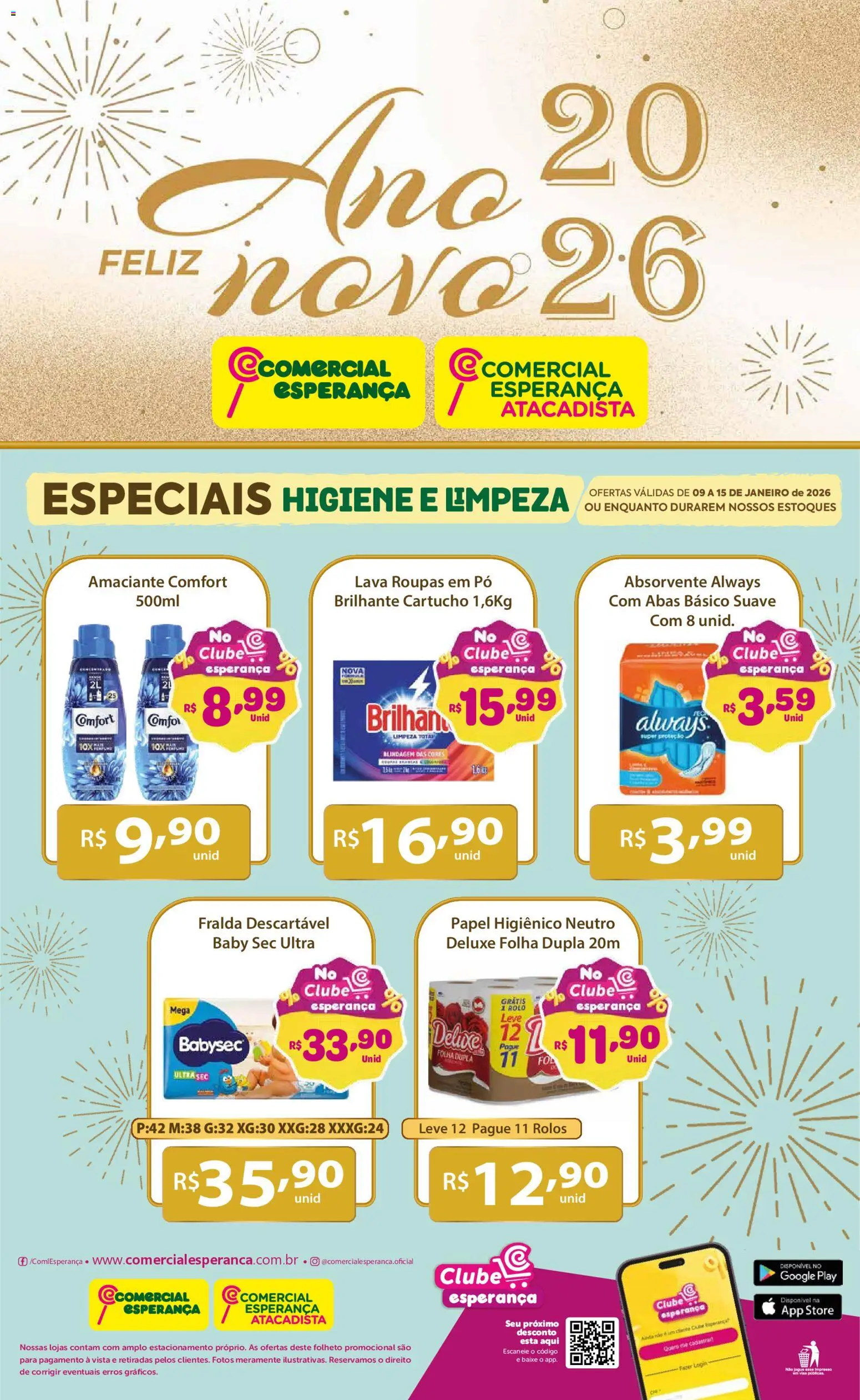 Comercial Esperança Folheto - válido de 09.01.2026 | Página: 4 | Produtos: Cartucho, Roupas, Absorvente, Amaciante