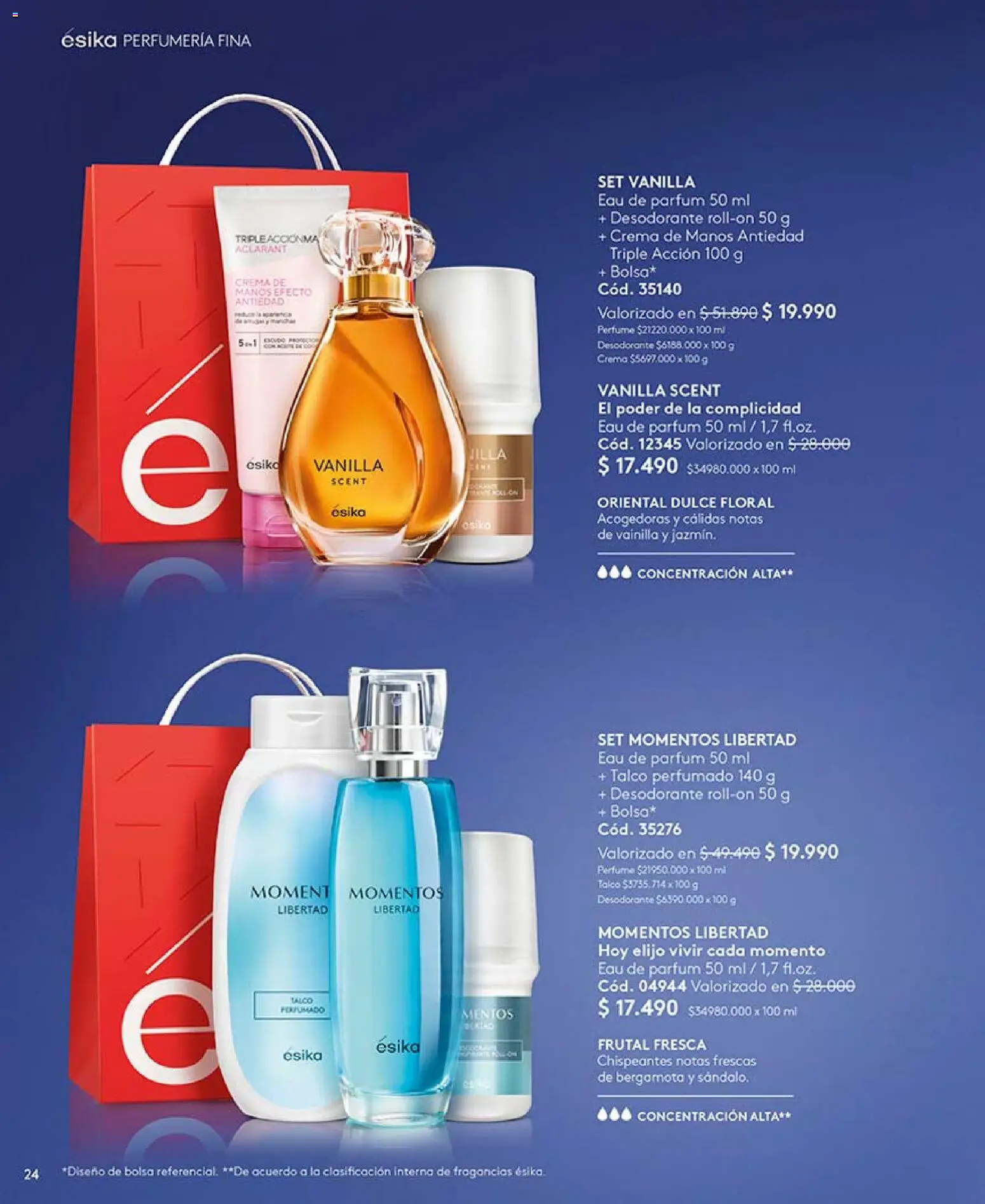 Catálogo Ésika Campaña 7 │ válido desde el 18.04.2026 | Página: 24 | Productos: Bolsa, Perfume, Crema de manos, Desodorante