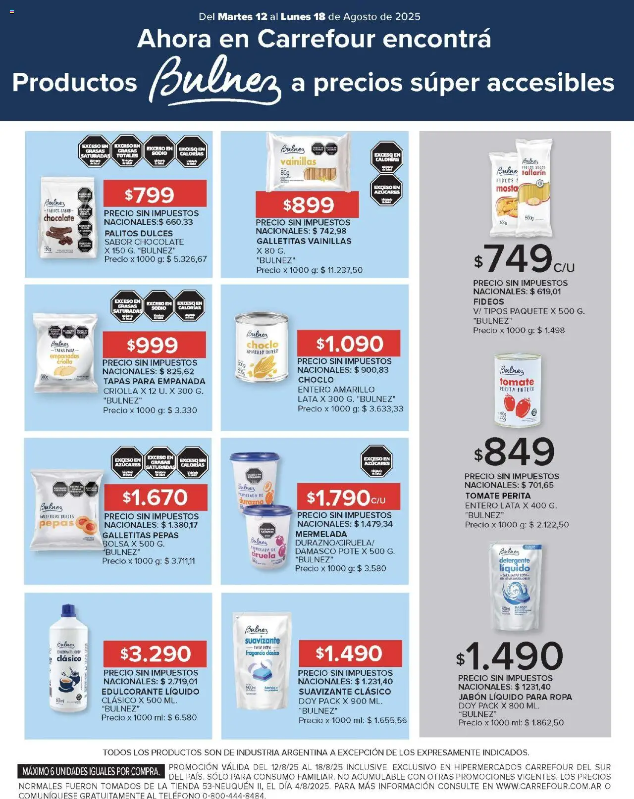 Carrefour ofertas - Chubut │ válido desde el 12.08.2025 | Página: 16 | Productos: Tapas para empanada, Jabón, Detergente, Ropa