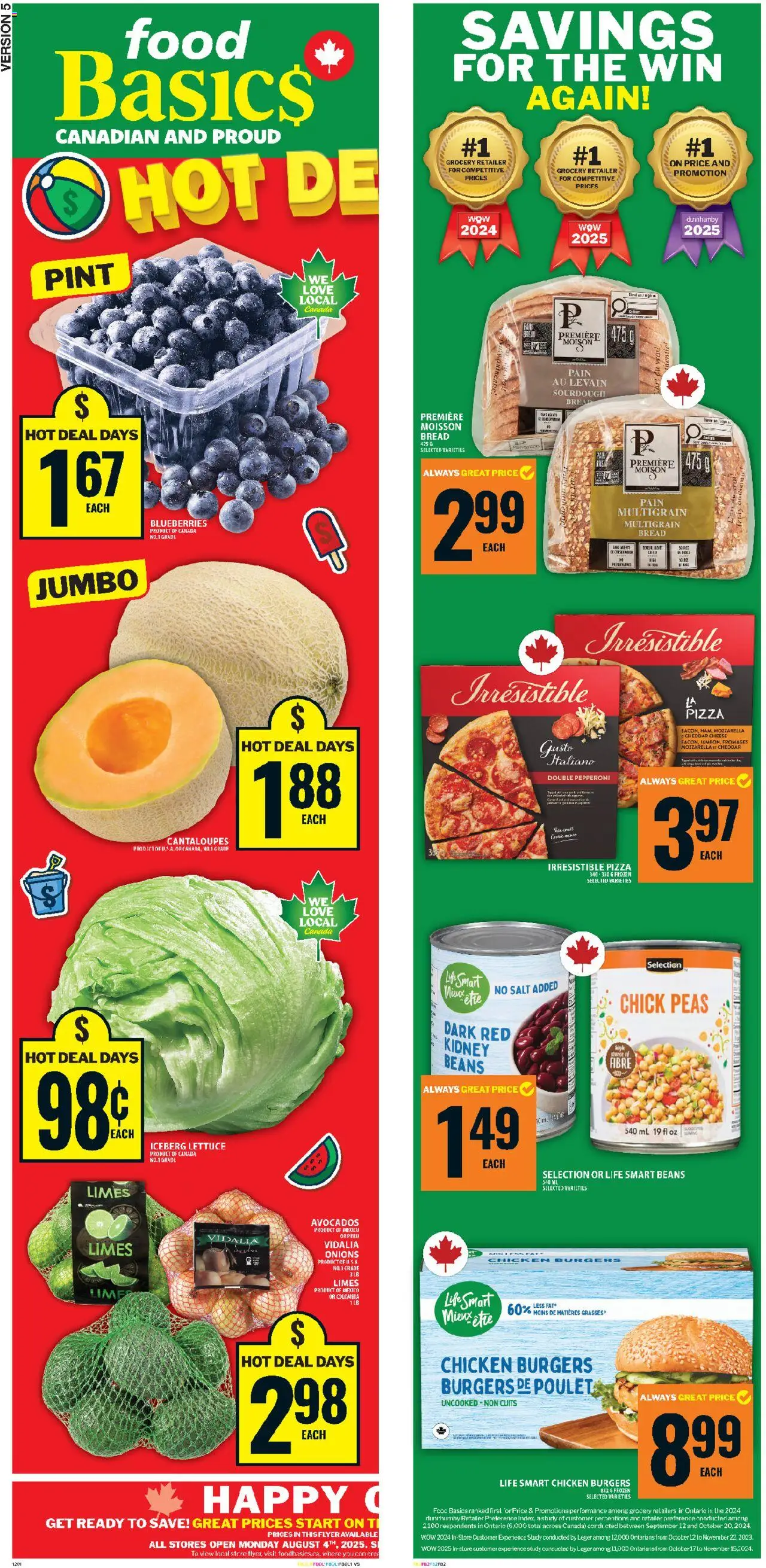 Food Basics flyer valid from 31.07.2025 | Page: 2 | Products: Cheese, Bread, Pizza, Chicken
