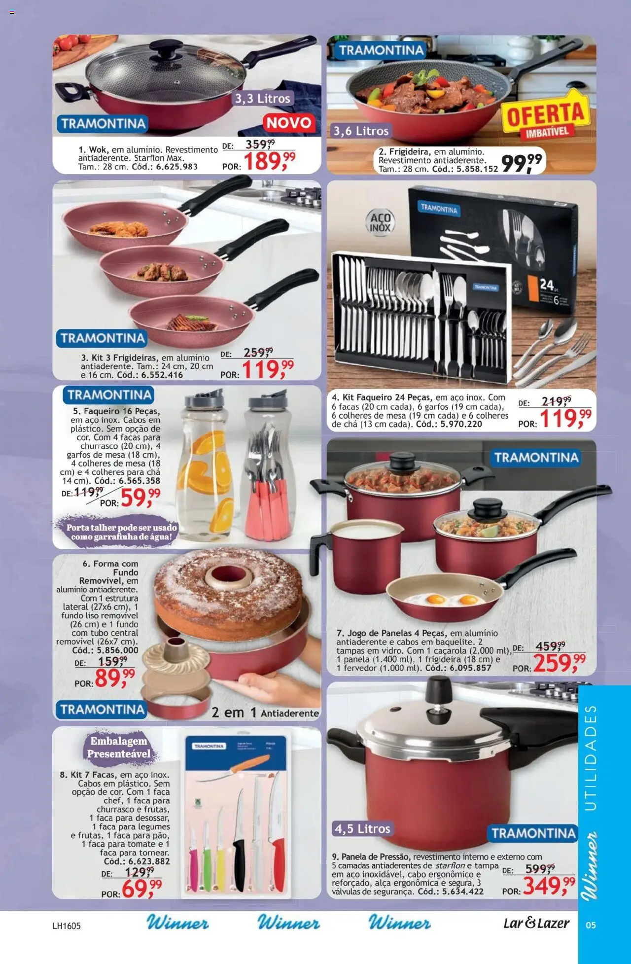 Quatro Estações Folheto - válido de 01.10.2025 | Página: 5 | Produtos: Frigideira, Porta, Mesa, Faca