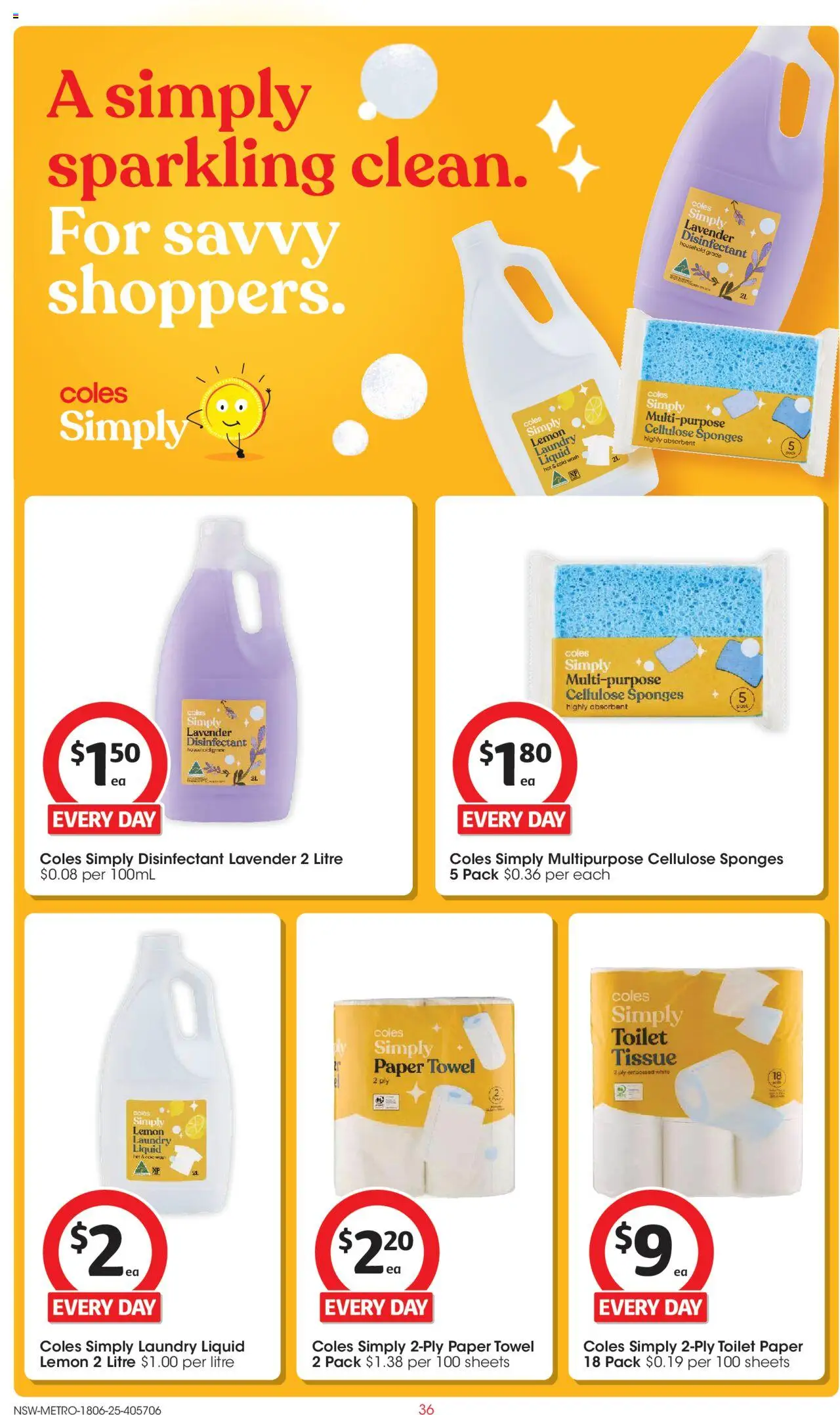 Coles catalogue - valid from 18.06.2025 | Page: 36 | Products: Toilet, Household, Toilet paper, Laundry