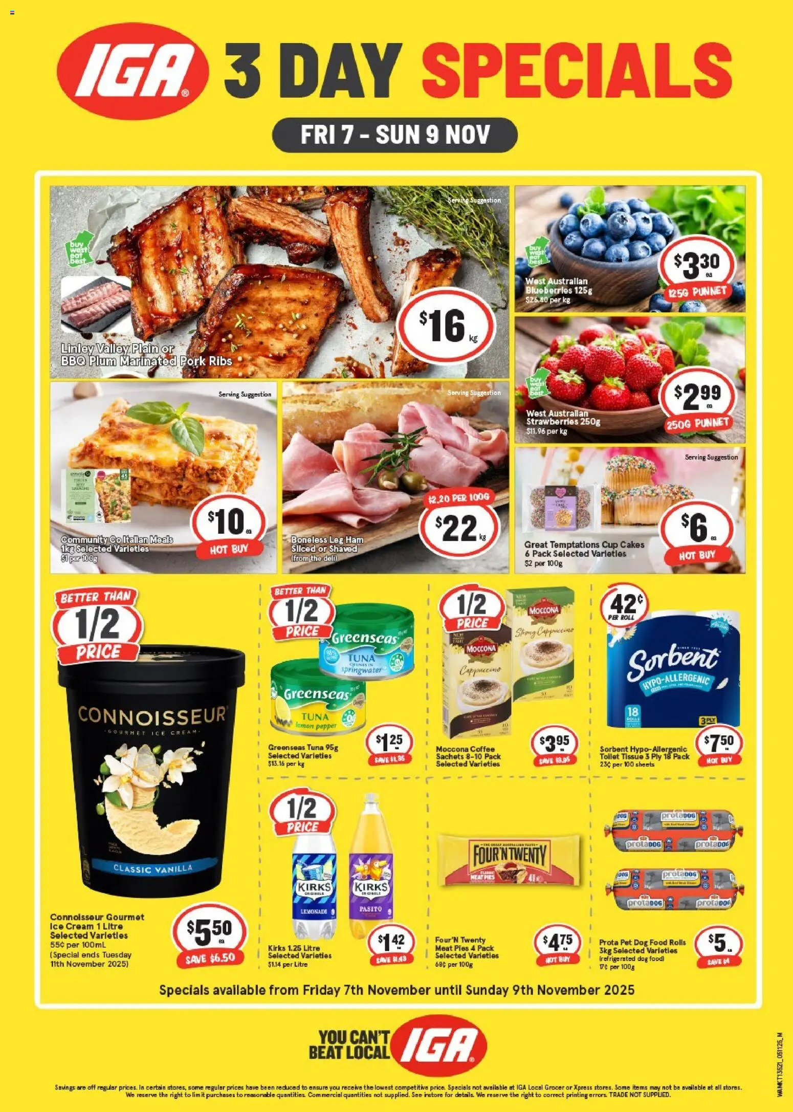 IGA catalogue - valid from 07.11.2025 | Page: 1 | Products: Cream, Pepper, Tuna, Moccona