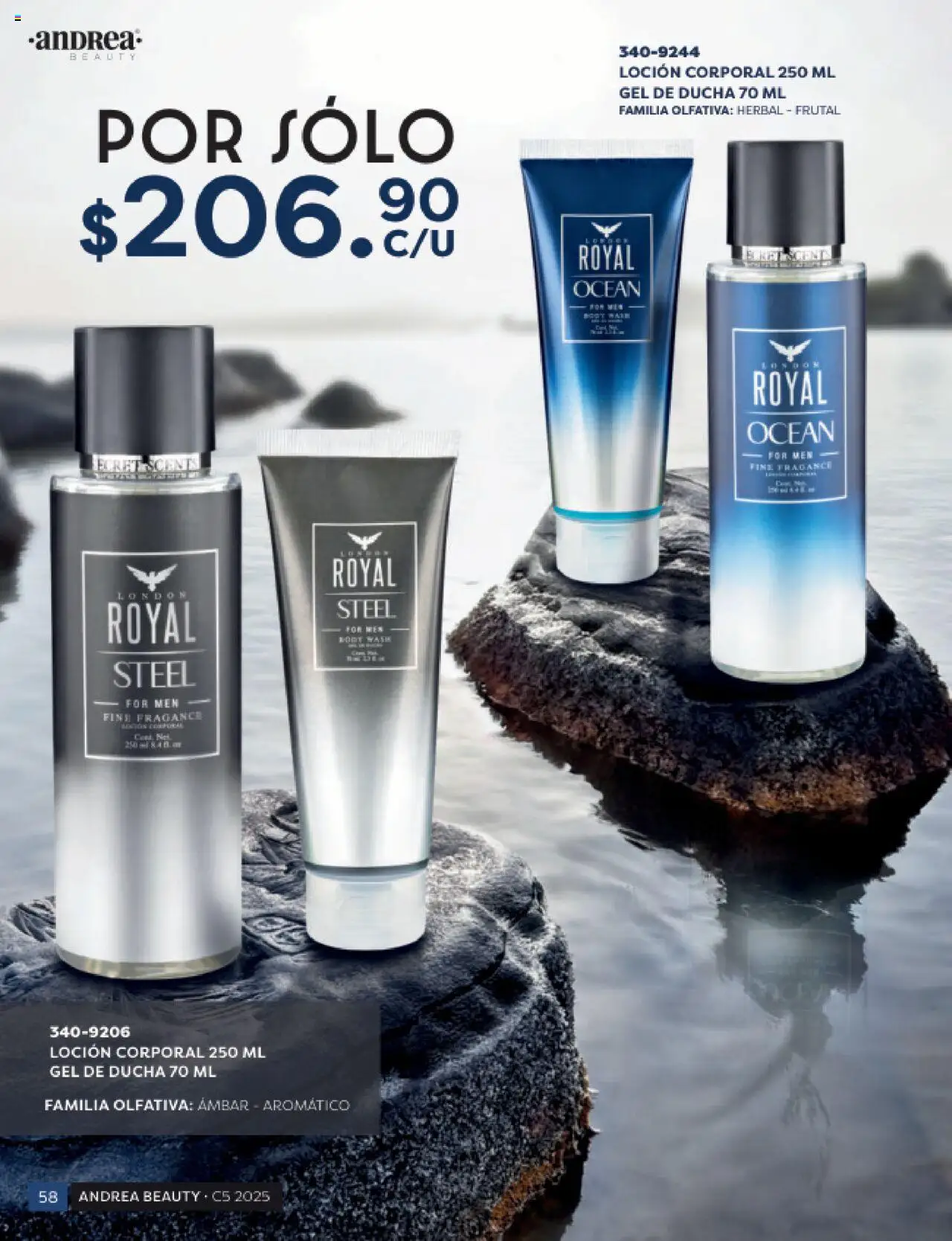 Nuevas ofertas de Andrea válidas en toda la República Mexicana desde el 24.08.2025. ¡Encuentra las mejores ofertas en Andrea - Catálogo Beauty Campaña 5! | Página: 58 | Productos: Loción, Body, Gel de ducha