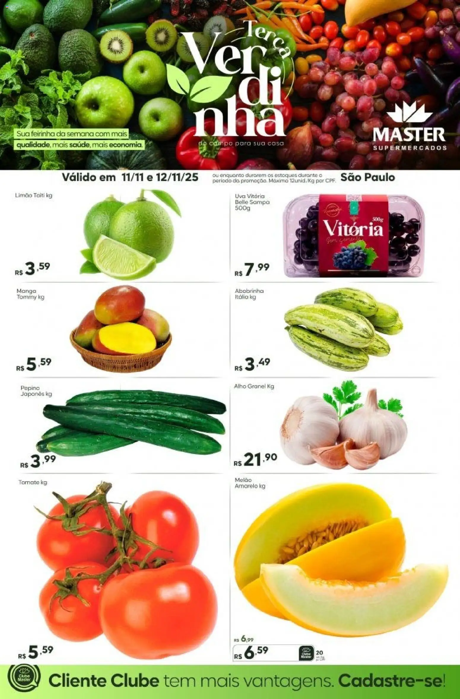 Master Folheto - válido de 11.11.2025 | Página: 1 | Produtos: Melão, Abobrinha, Alho