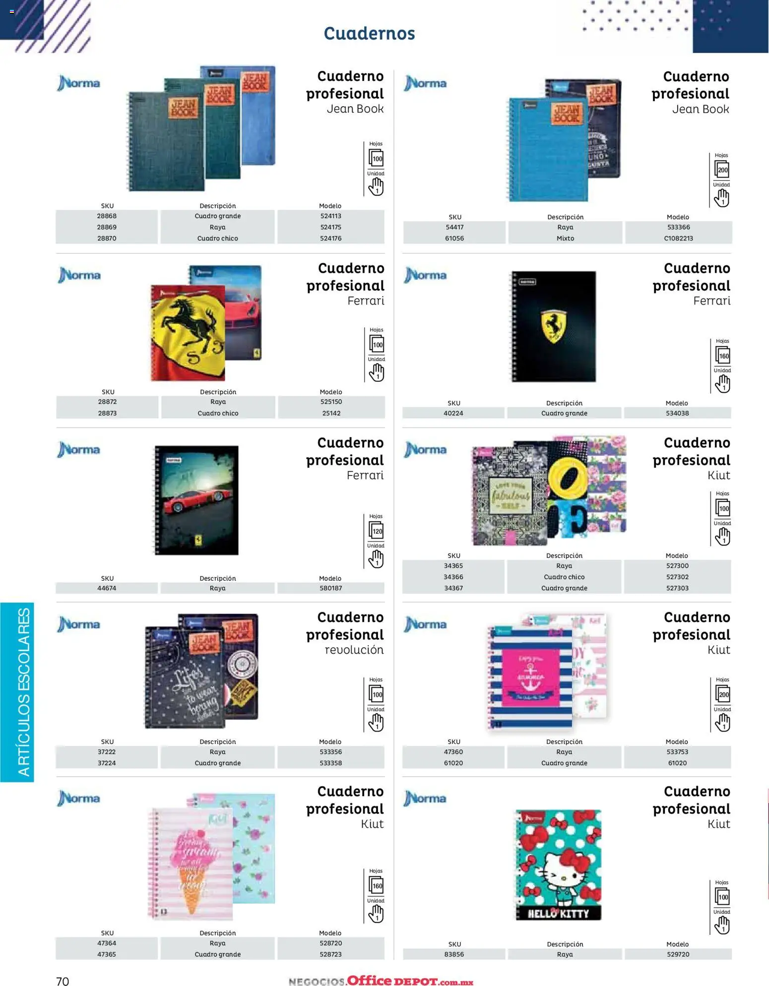 Nuevas ofertas de Office Depot válidas en toda la República Mexicana desde el 12.01.2026. ¡Encuentra las mejores ofertas en Office Depot catálogo 2026! | Página: 72 | Productos: Cuadro, Cuaderno