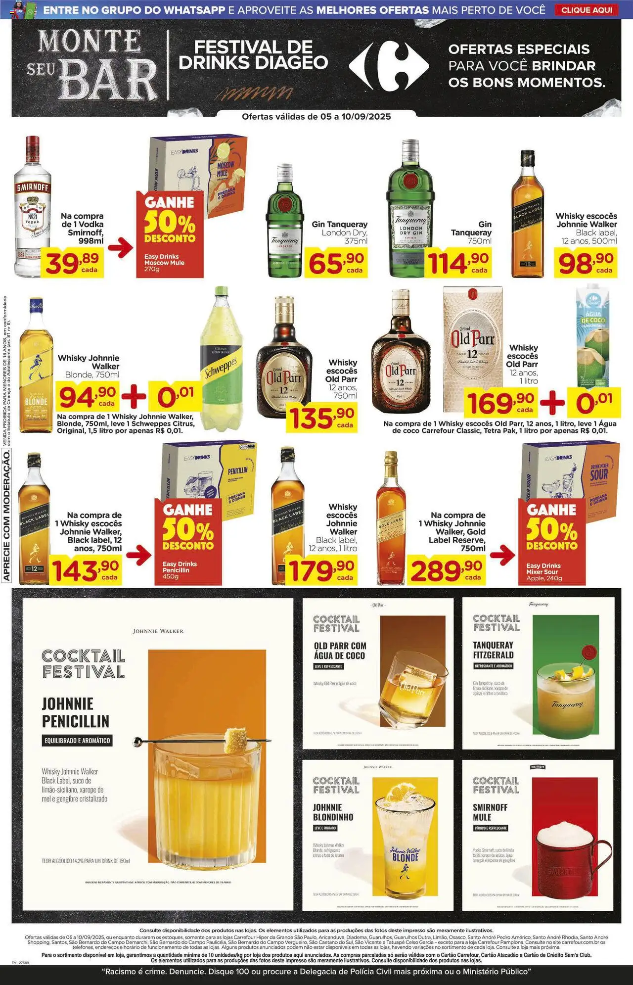 Carrefour Folheto - válido de 05.09.2025 | Página: 9 | Produtos: Água com gás, Whisky, Suco, Refrigerante