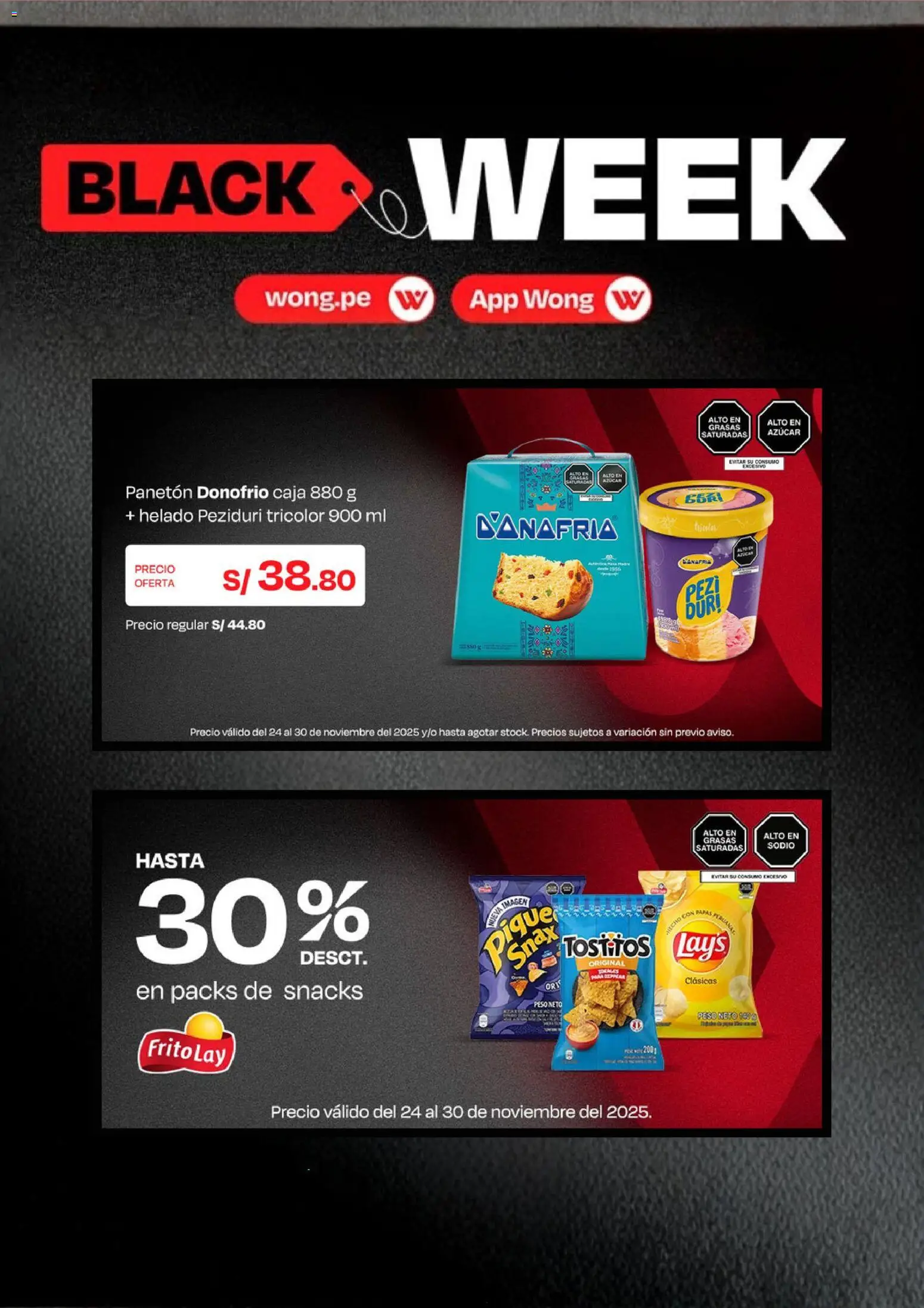 Catálogo Wong válido desde 24.11.2025 | Página: 6 | Productos: Caja, Helado, Peso