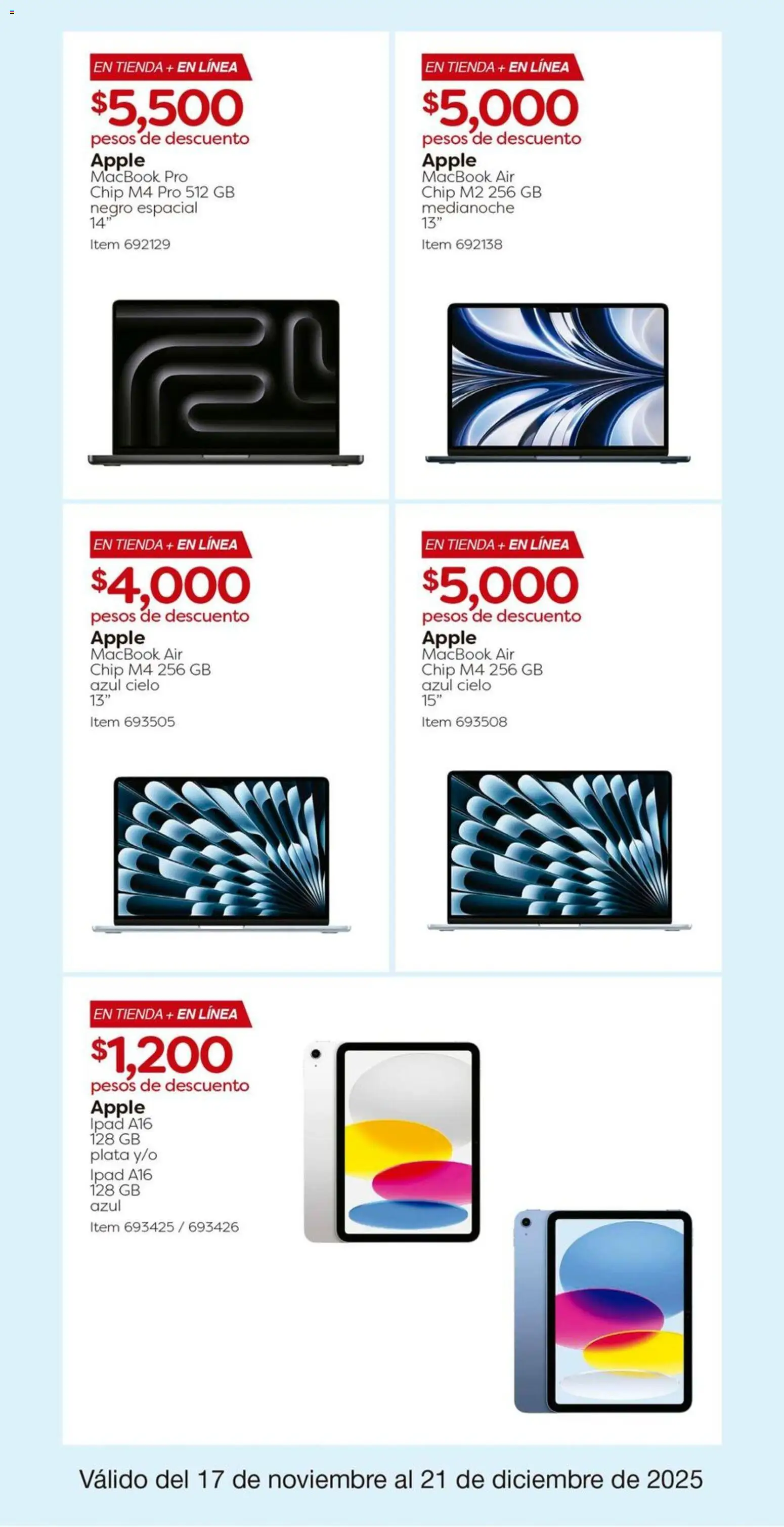 Nuevas ofertas de Costco válidas en toda la República Mexicana desde el 17.11.2025. ¡Encuentra las mejores ofertas en Costco catálogo! | Página: 6 | Productos: Tablet