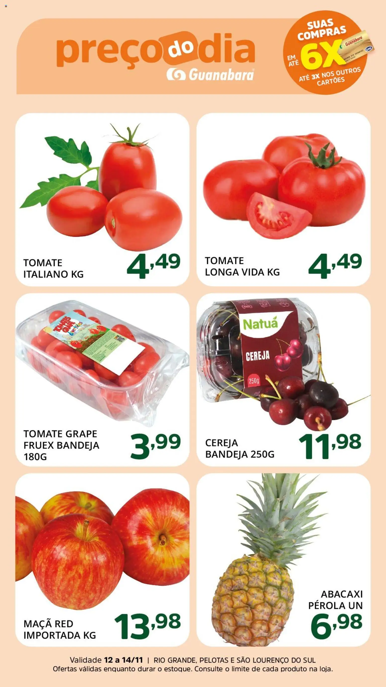 Supermercado Guanabara Folheto - válido de 12.12.2025 | Página: 2 | Produtos: Cereja, Abacaxi, Bandeja