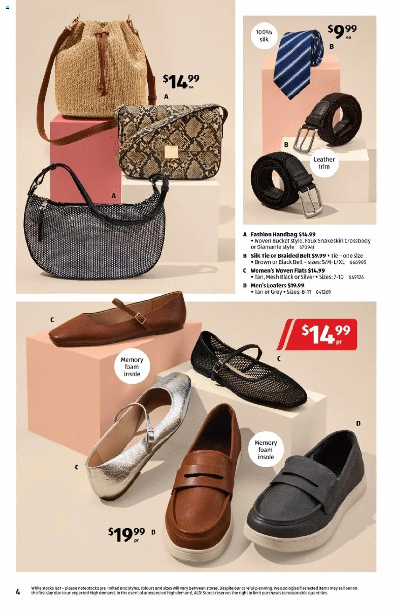 Aldi catalogue - valid from 10.09.2025 | Page: 4 | Products: Bucket, Flats, Loafers, Handbag