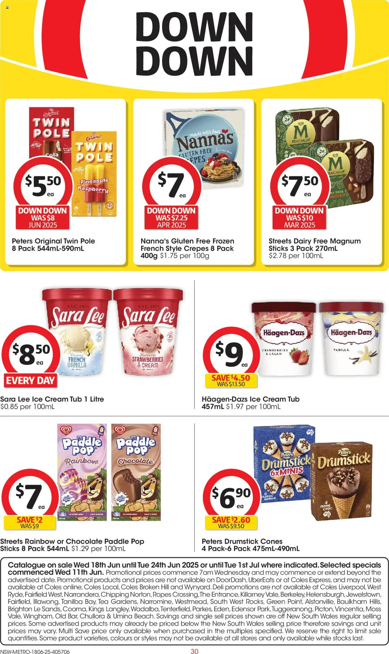 Coles catalogue - valid from 18.06.2025 | Page: 30 | Products: Tea, Pineapple, Strawberries, Ice cream