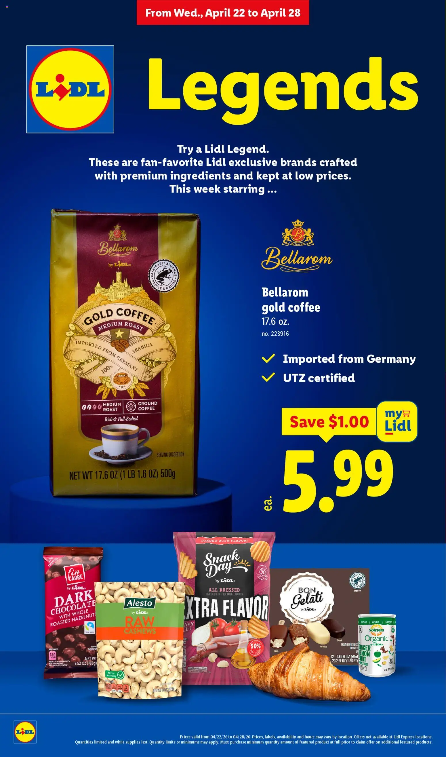 Lidl Weekly Ad - valid from 22.04.2026 | Page: 12 | Products: Ginger, Coffee, Chocolate, Lemon