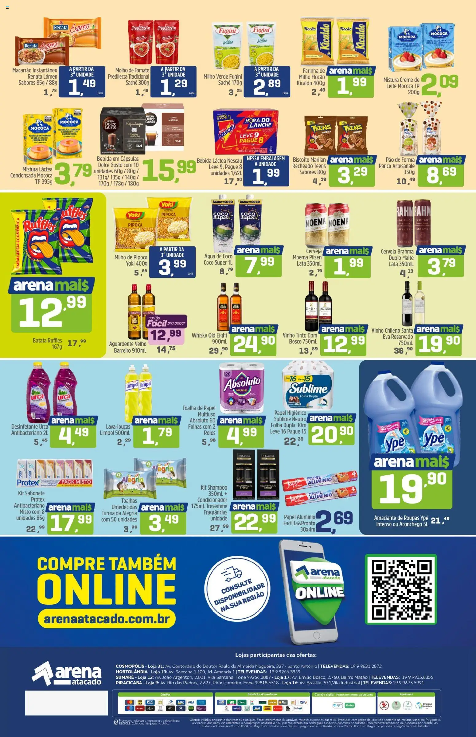 Arena Atacado Folheto - válido de 20.04.2026 | Página: 2 | Produtos: Molho de tomate, Pão de forma, Carteira, Papel higiênico