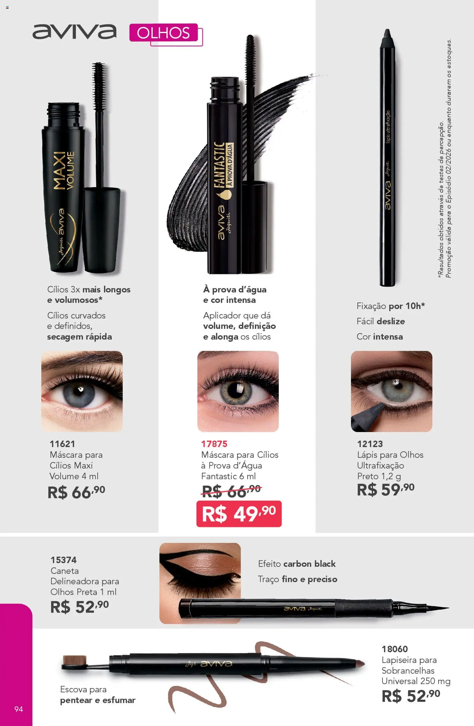 Jequiti Folheto - válido de 30.01.2026 | Página: 94 | Produtos: Máscara para cílios, Escova, Lápis, Lapiseira