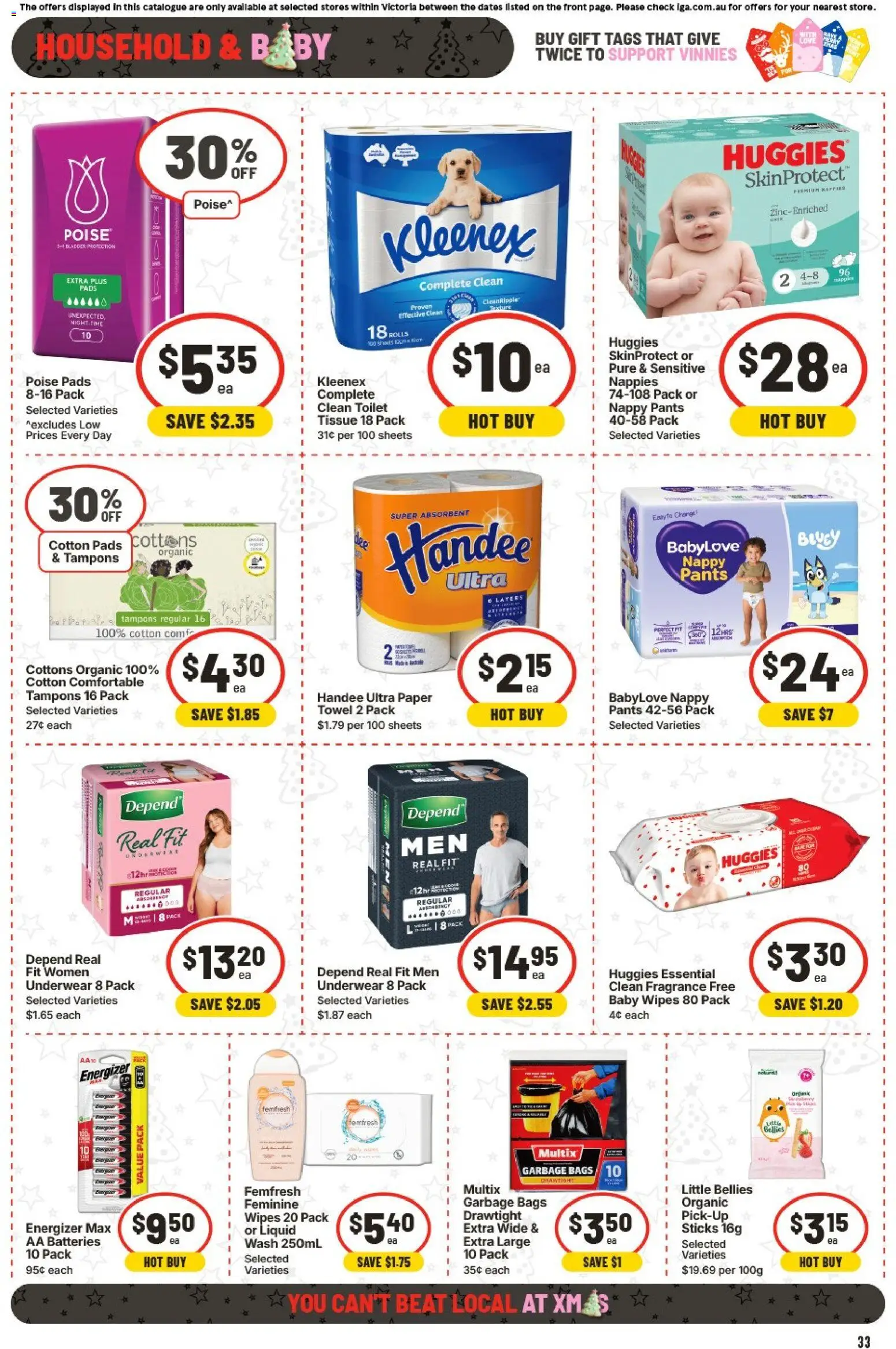 IGA catalogue - valid from 26.11.2025 | Page: 33 | Products: Household, Fragrance, Pants, Cotton pads
