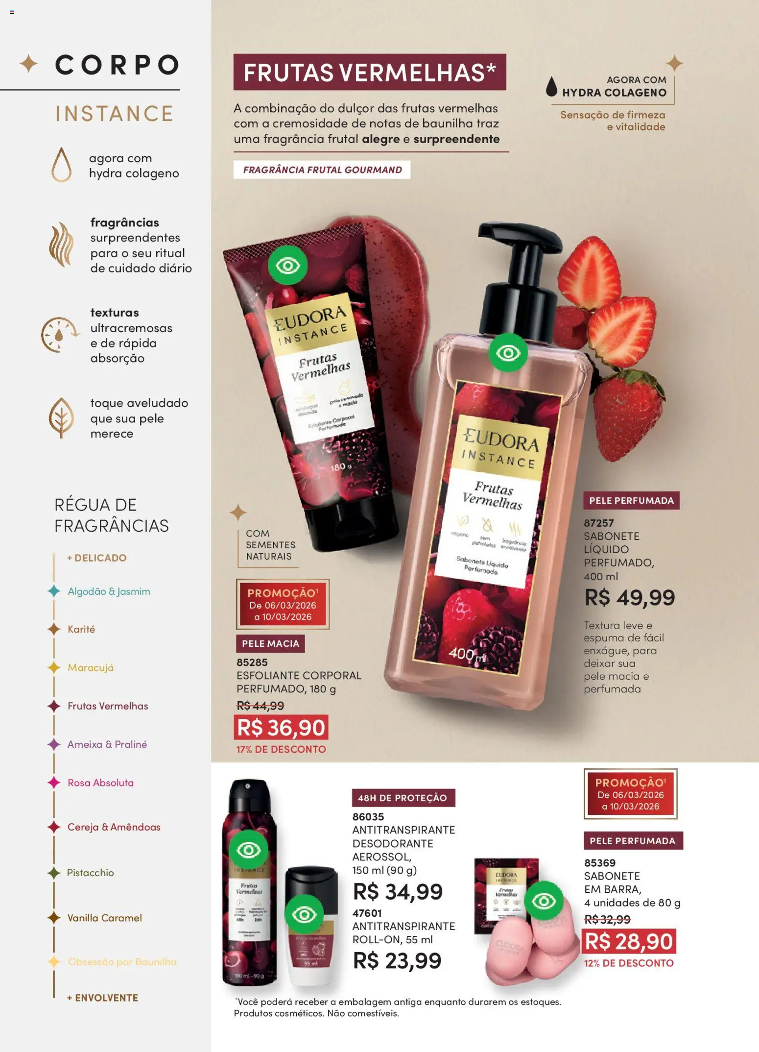 Eudora Folheto - válido de 19.02.2026 | Página: 84 | Produtos: Desodorante, Algodão, Amêndoas, Ameixa