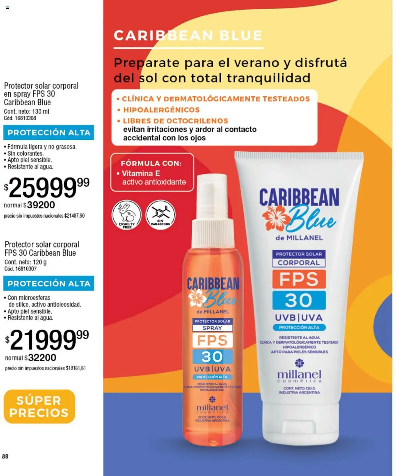 Millanel - Catálogo │ válido desde el 20.10.2025 | Página: 88 | Productos: Protector solar, Agua, Uva