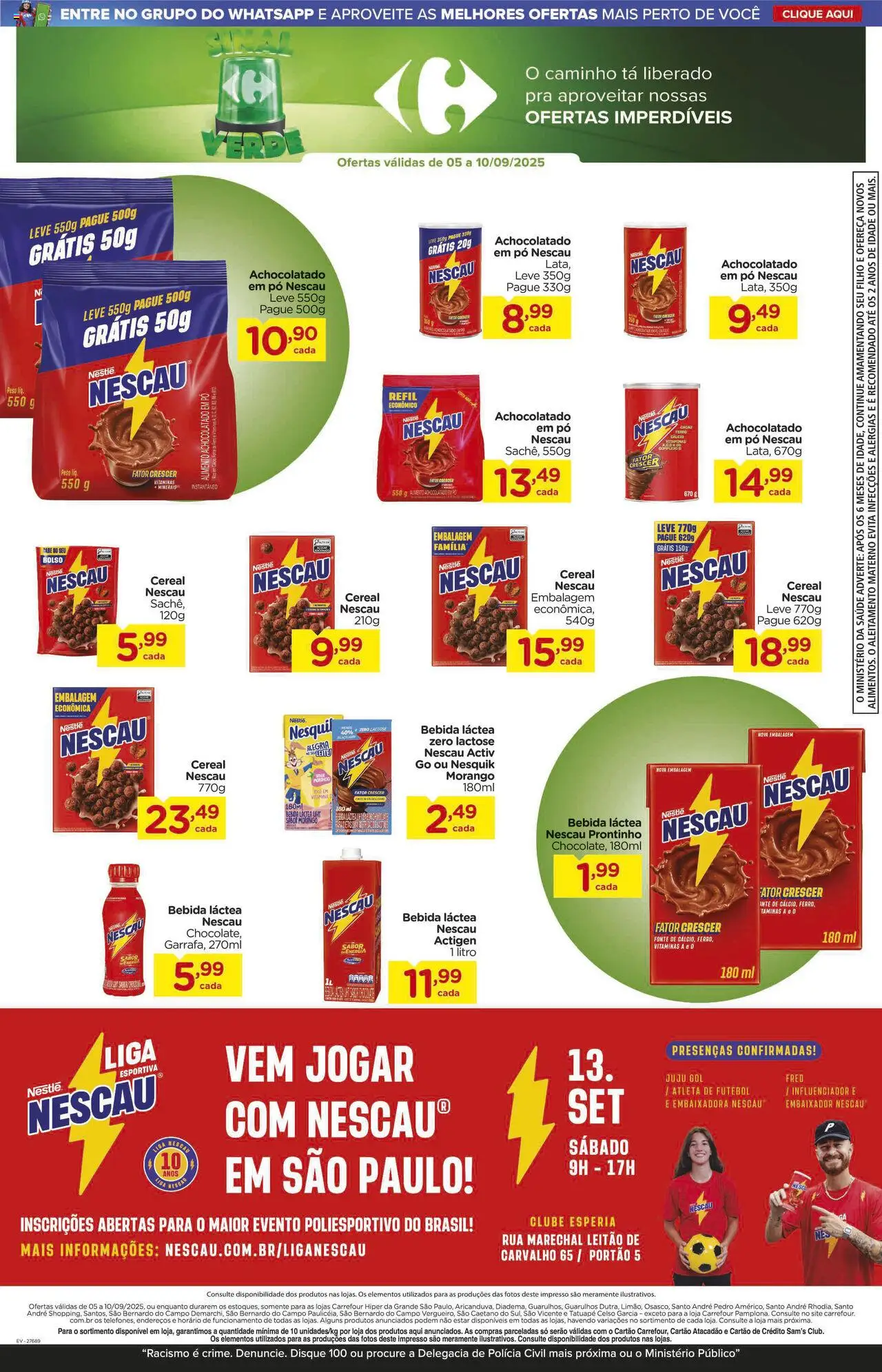 Carrefour Folheto - válido de 05.09.2025 | Página: 6 | Produtos: Pó, Portão, Nescau, Bebida