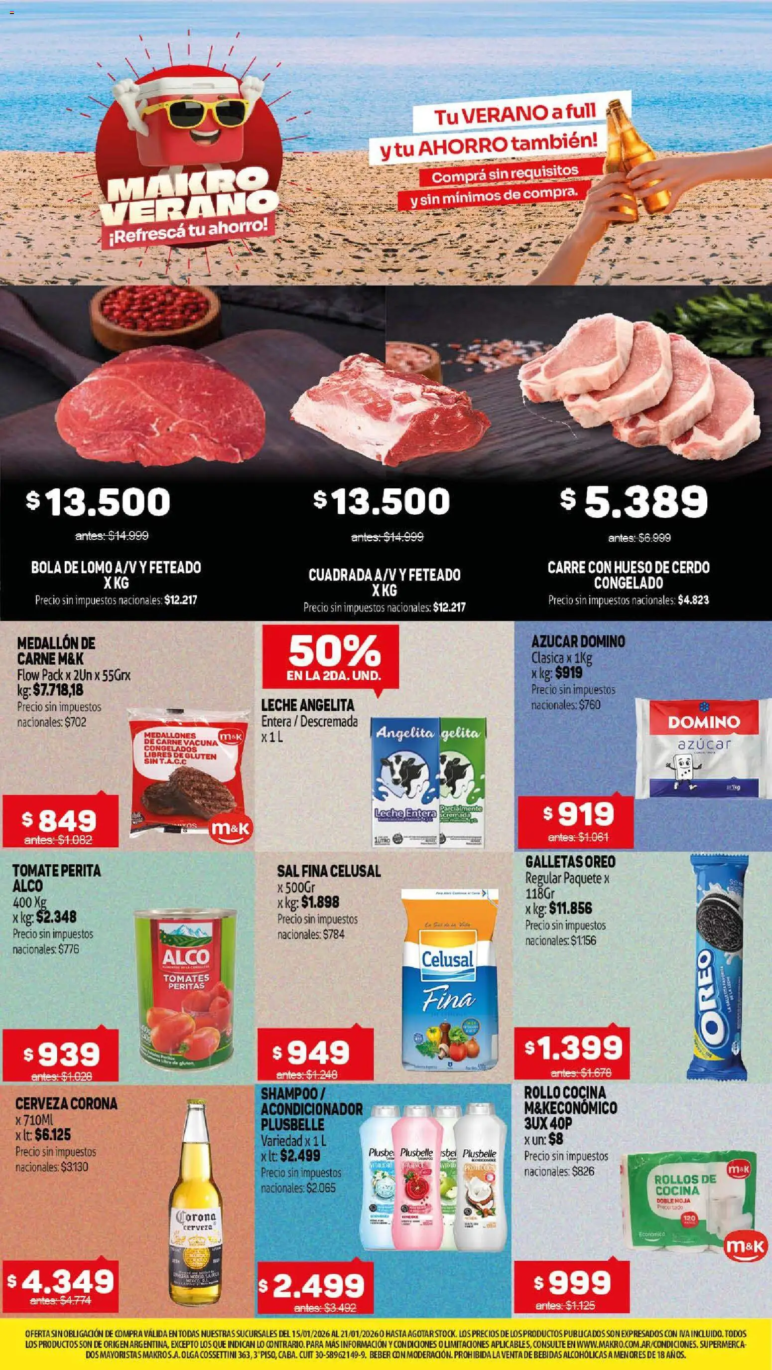 Makro ofertas │ válido desde el 15.01.2026 | Página: 1 | Productos: Cocina, Acondicionador, Leche, Cerveza