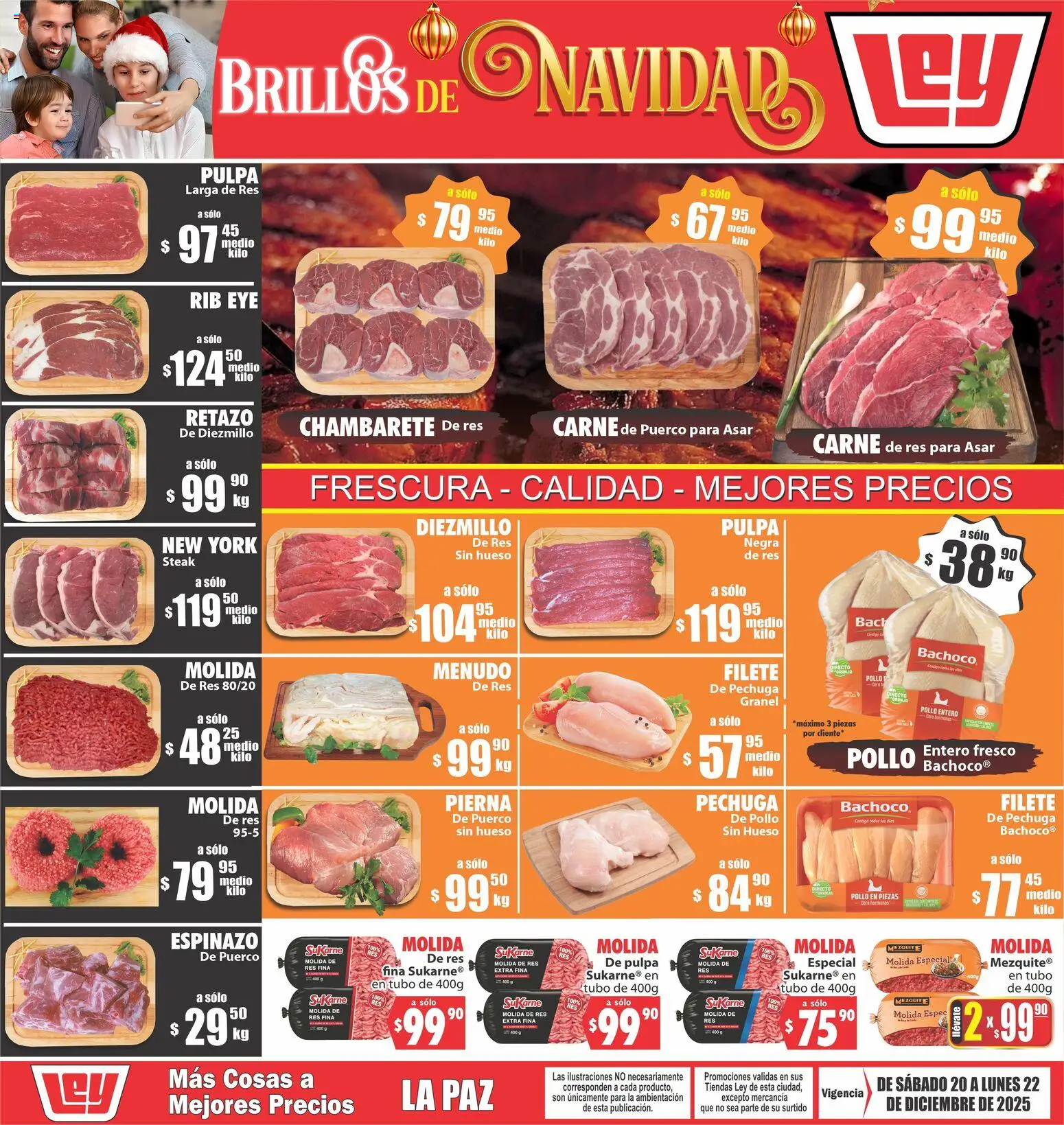 Nuevas ofertas de Casa Ley válidas en toda la República Mexicana desde el 20.12.2025. ¡Encuentra las mejores ofertas en Casa Ley folleto Más cosas a mejores precios La Paz! | Página: 1 | Productos: Pollo, Res