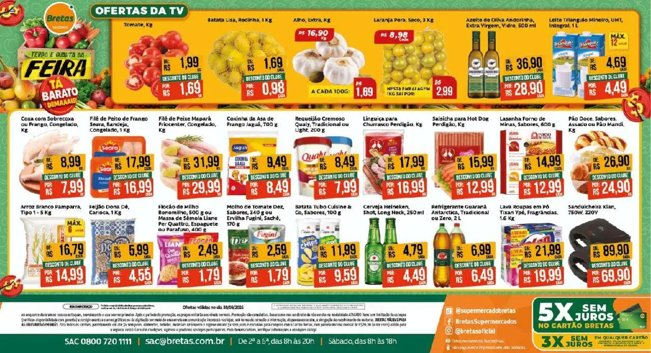 Bretas Folheto - válido de 30.09.2025 | Página: 1 | Produtos: Pó, Tv, Roupas, Massa