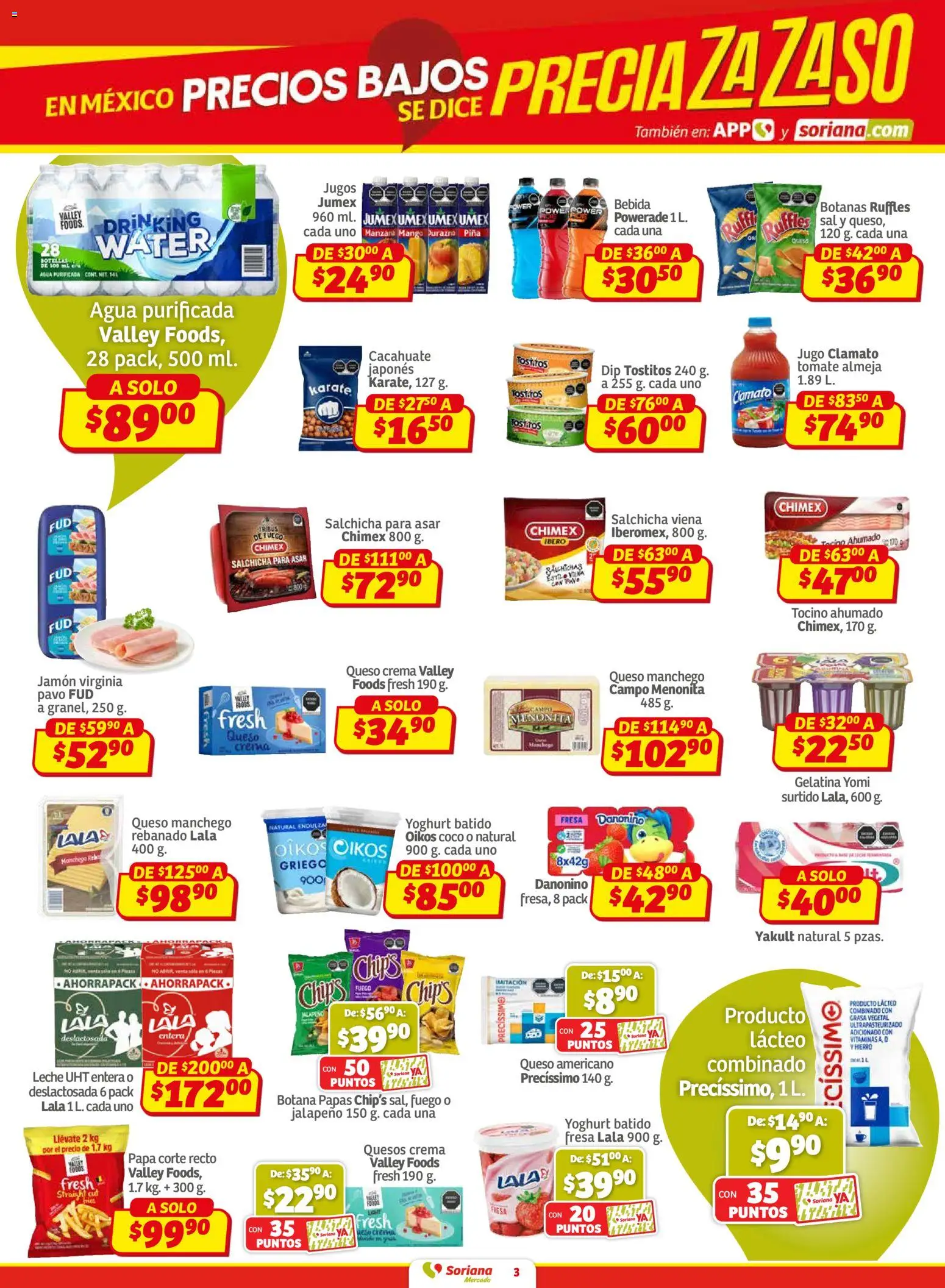 Nuevas ofertas de Soriana válidas en toda la República Mexicana desde el 27.02.2026. ¡Encuentra las mejores ofertas en Soriana Pesito Valedor Mercado: Chihuahua! | Página: 3 | Productos: Tocino, Crema, Tomate, Manzana