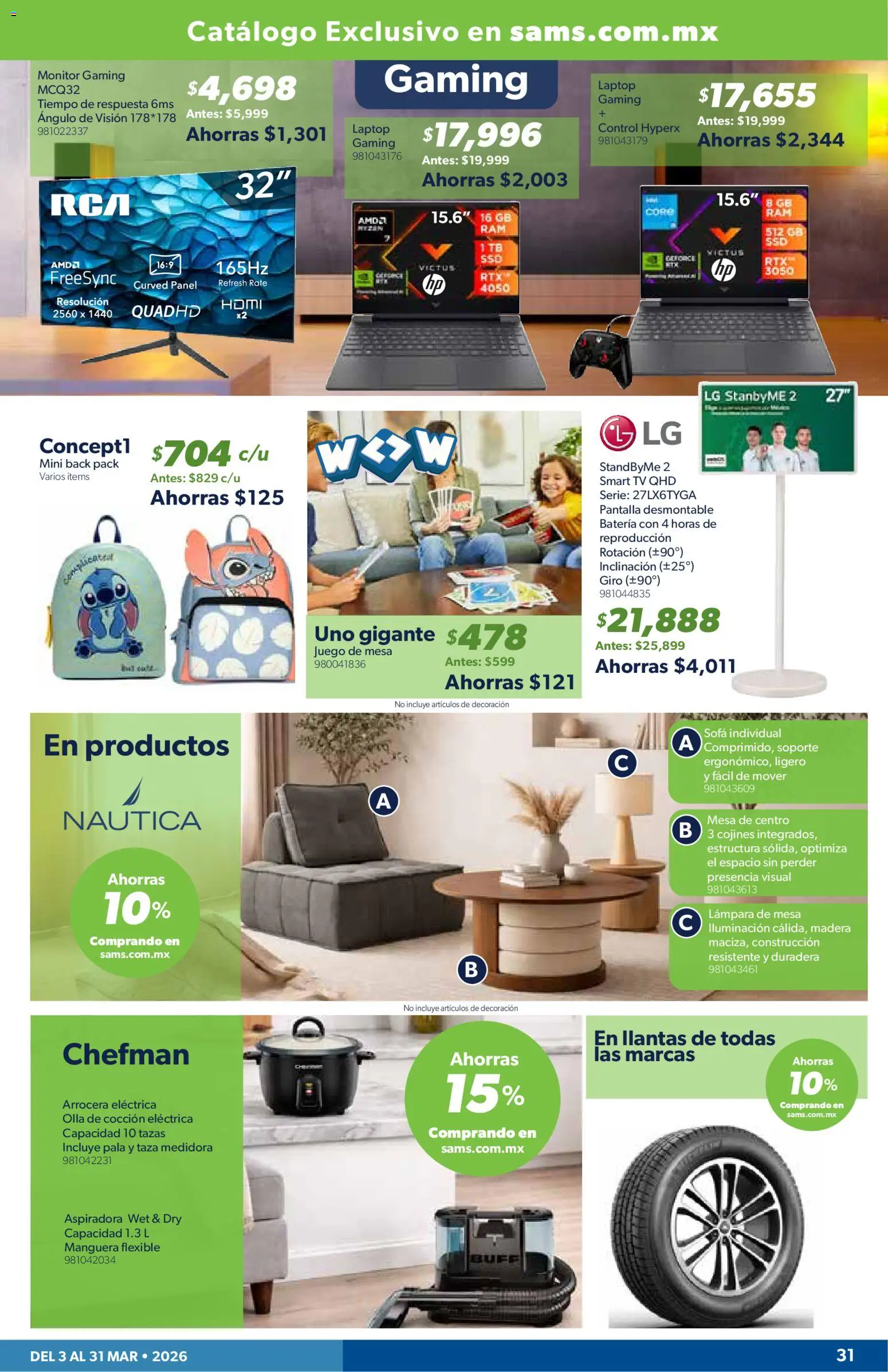 Nuevas ofertas de Sam's Club válidas en toda la República Mexicana desde el 03.03.2026. ¡Encuentra las mejores ofertas en Sam's Club catálogo! | Página: 31 | Productos: Manguera, Pala, Aspiradora, Olla