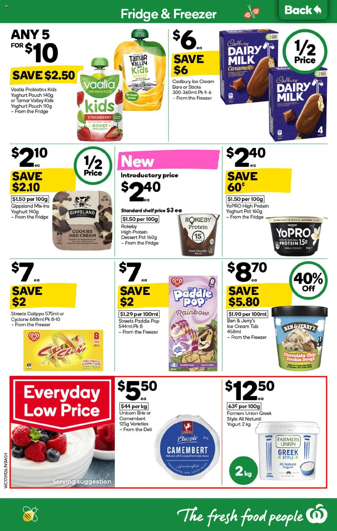 Woolworths catalogue - valid from 17.09.2025 | Page: 22 | Products: Dairy, Cheese, Ice cream, Fridge