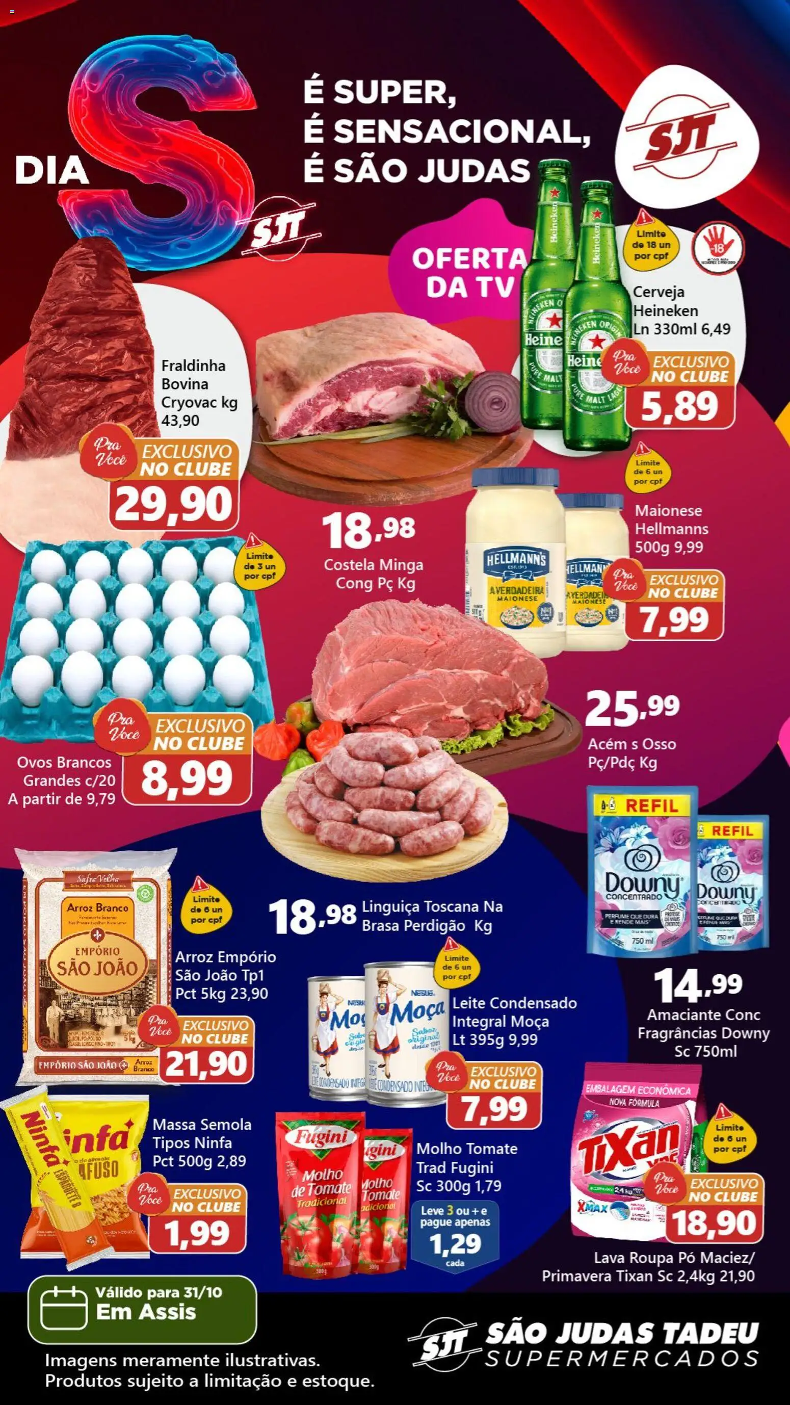 São Judas Tadeu Folheto - válido de 31.10.2025 | Página: 2 | Produtos: Linguiça, Cerveja, Arroz, Leite condensado
