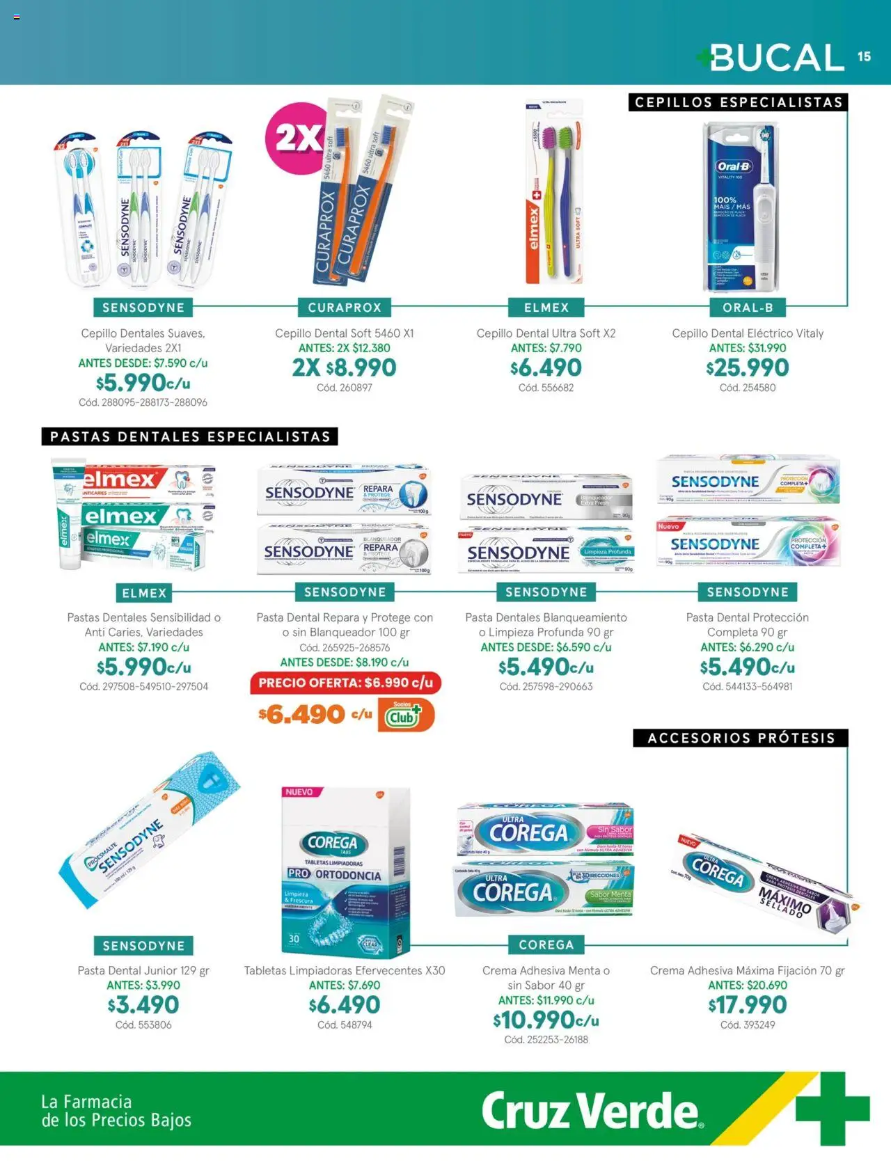 Cruz Verde Descuentos │ válido desde el 04.06.2025 | Página: 15 | Productos: Cepillo, Pasta dental, Pasta, Crema
