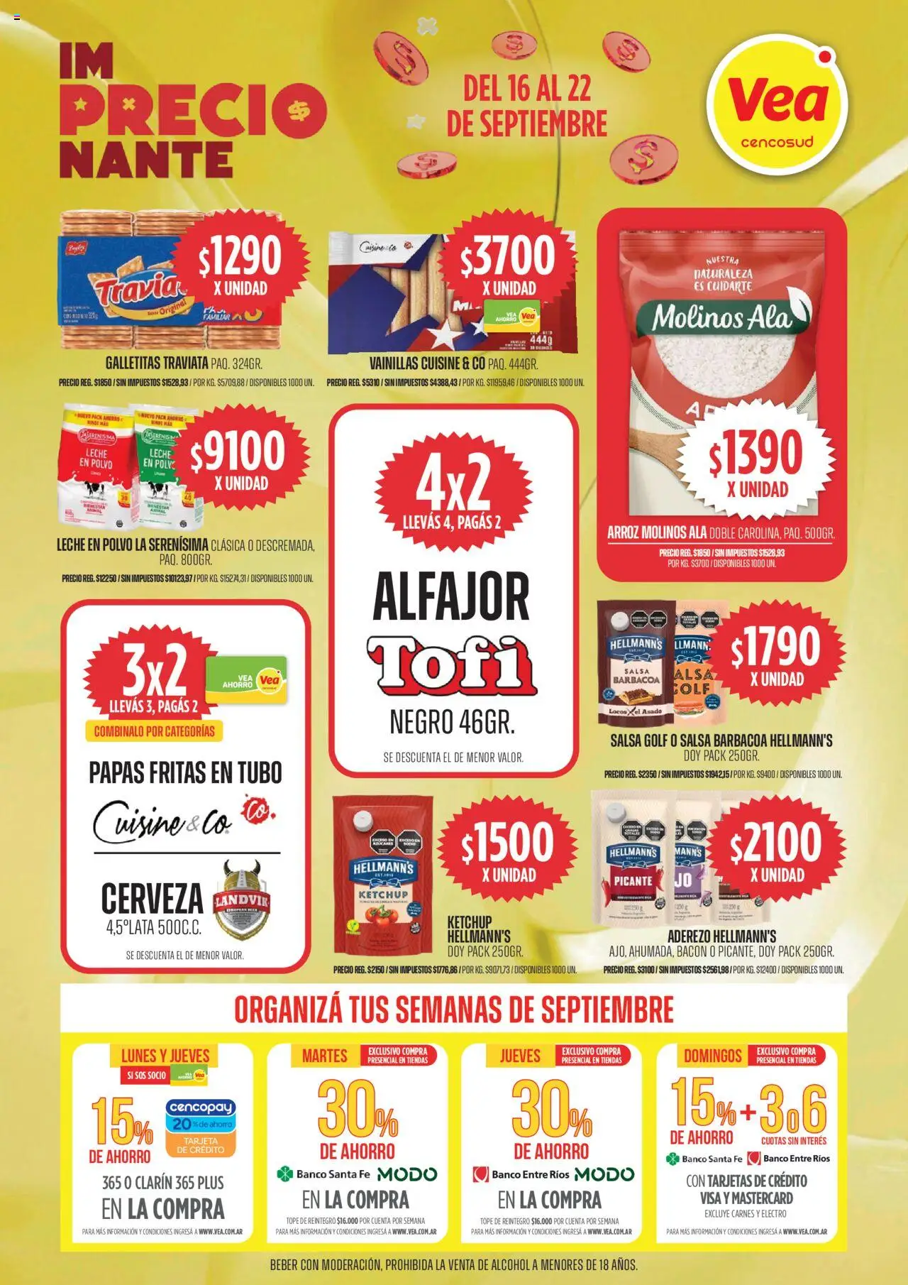 Vea ofertas │ válido desde el 16.09.2025 | Página: 5 | Productos: Galletitas, Leche en polvo, Alfajor, Papas fritas