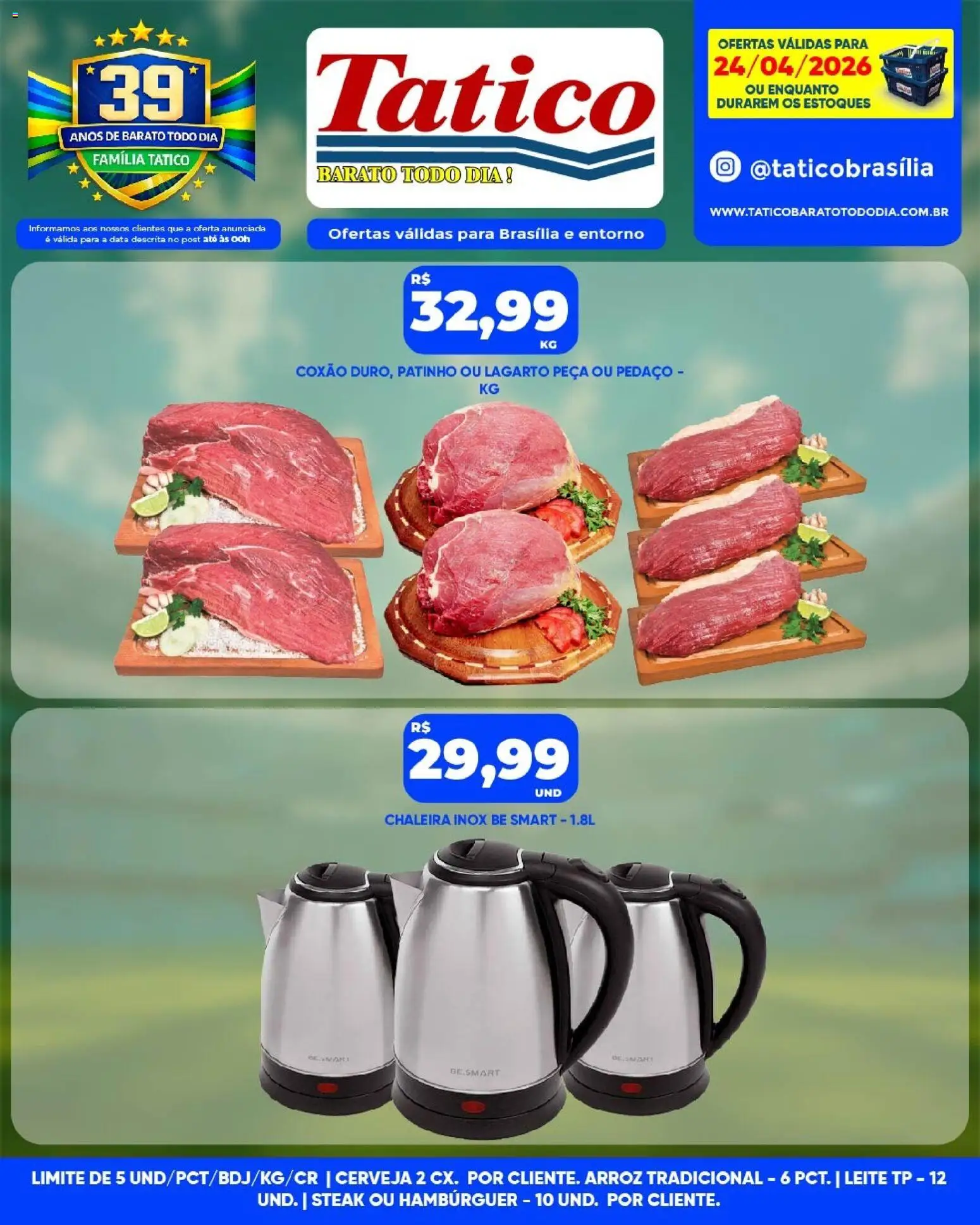 Tatico Folheto - válido de 24.04.2026 | Página: 15 | Produtos: Chaleira, Leite, Cerveja, Hambúrguer