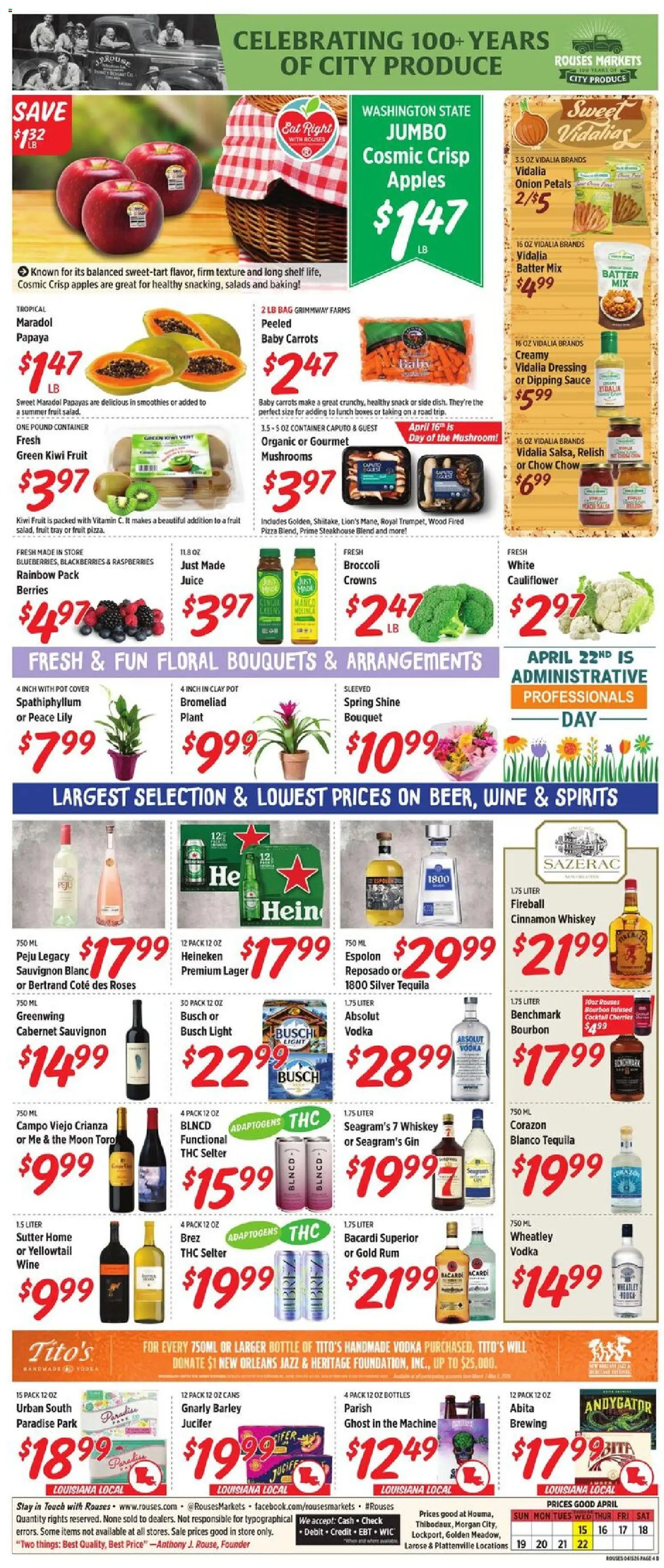 Rouses Weekly Ad - LA - valid from 15.04.2026 | Page: 8 | Products: Shelf, Apples, Onion, Bag
