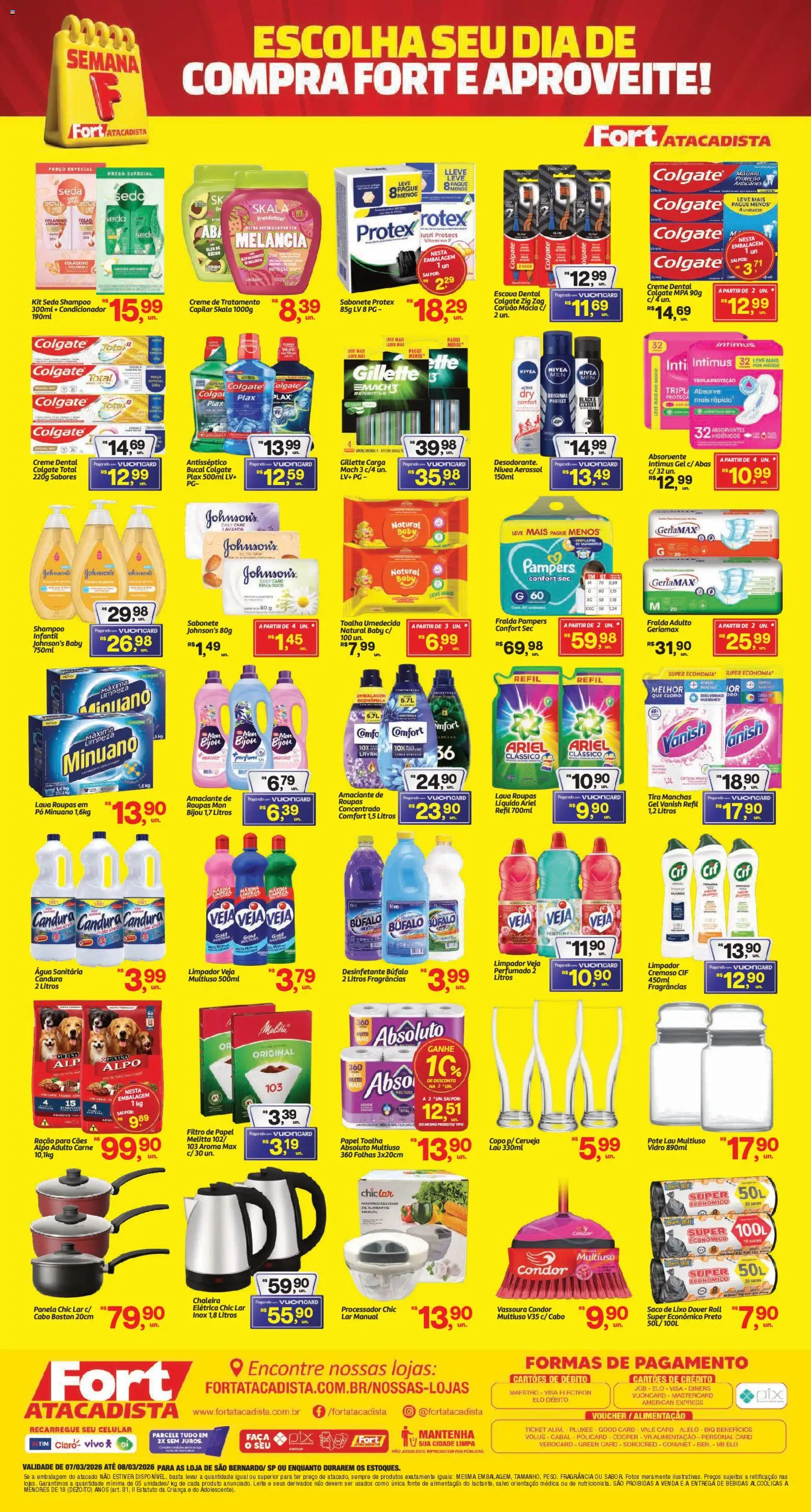 Fort Atacadista Folheto - válido de 07.03.2026 | Página: 4 | Produtos: Shampoo, Ariel, Vanish, Água sanitária