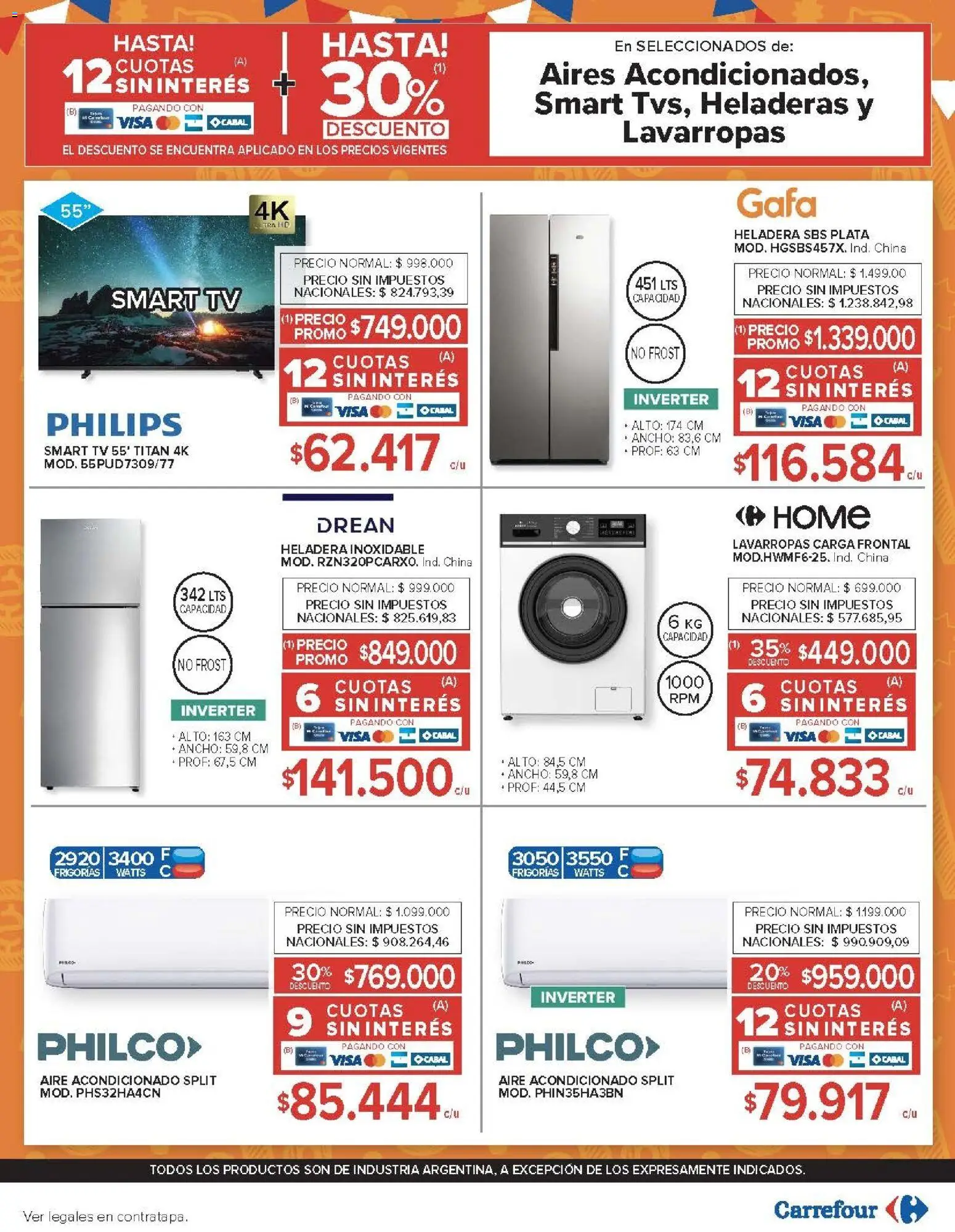 Carrefour ofertas │ válido desde el 20.01.2026 | Página: 28 | Productos: Aire acondicionado, Lavarropas, Heladera, Té