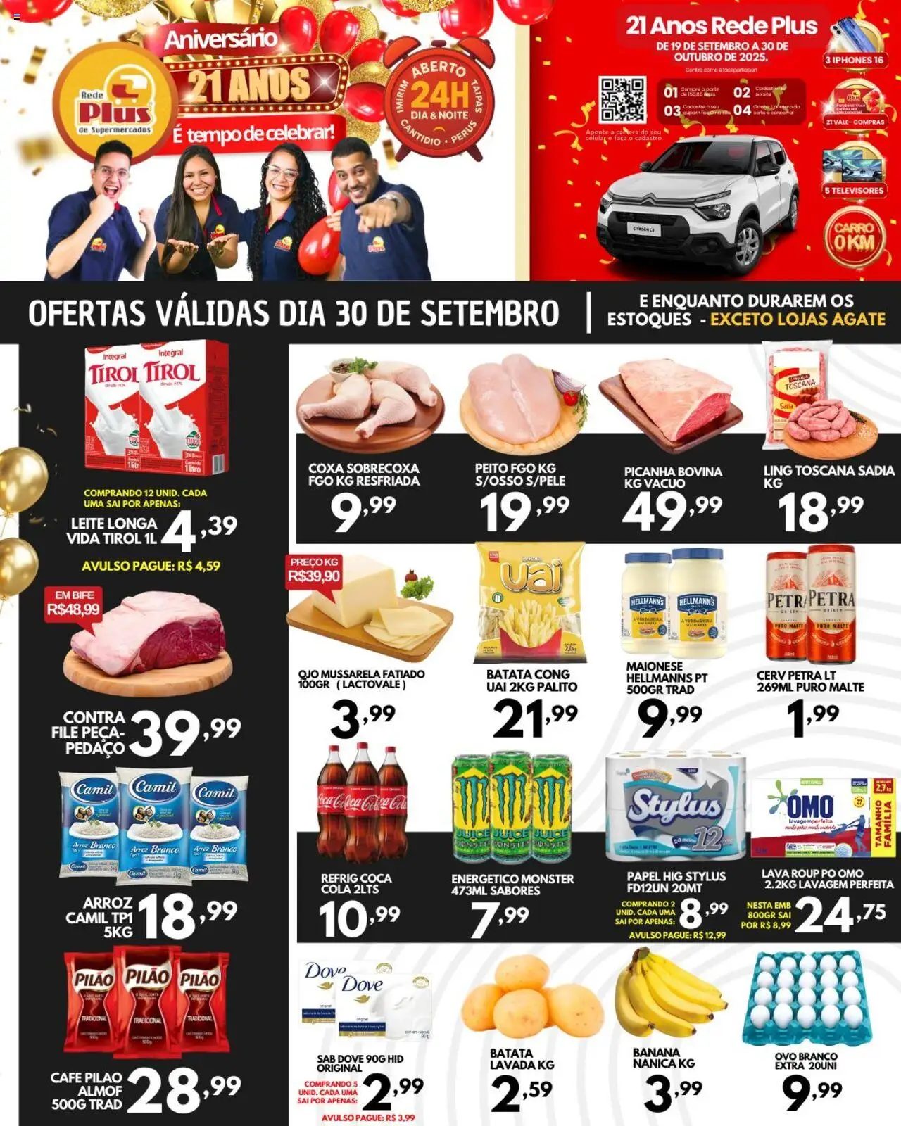 Rede Plus Supermercados Folheto - válido de 30.09.2025 | Página: 1 | Produtos: Cola, Leite, Batata, Maionese