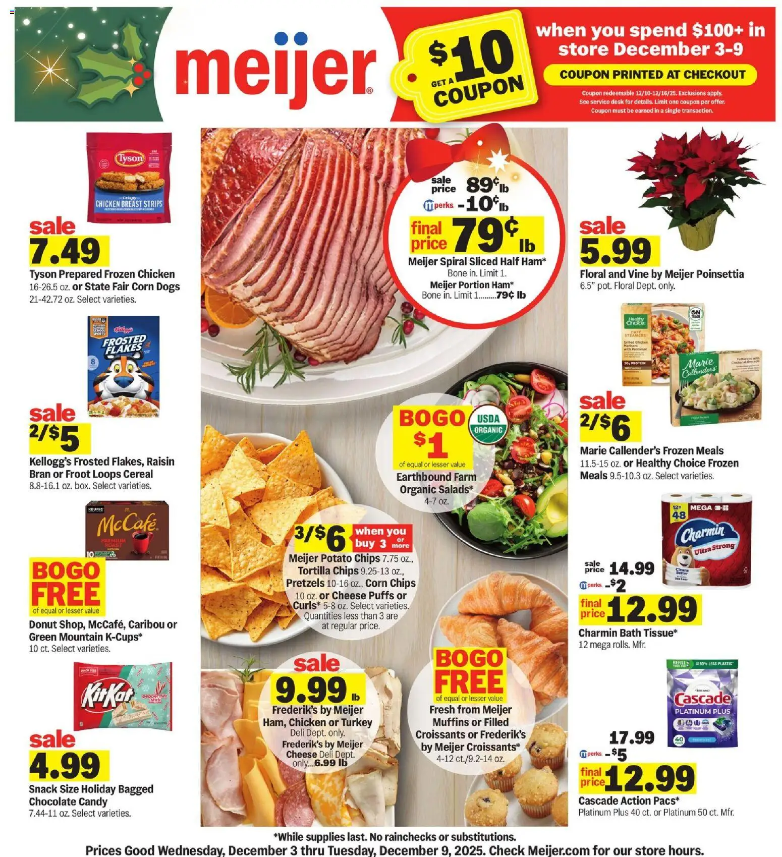 Meijer Weekly Ad - valid from 03.12.2025 | Page: 1 | Products: Bath, Cheese, Chips, Croissants
