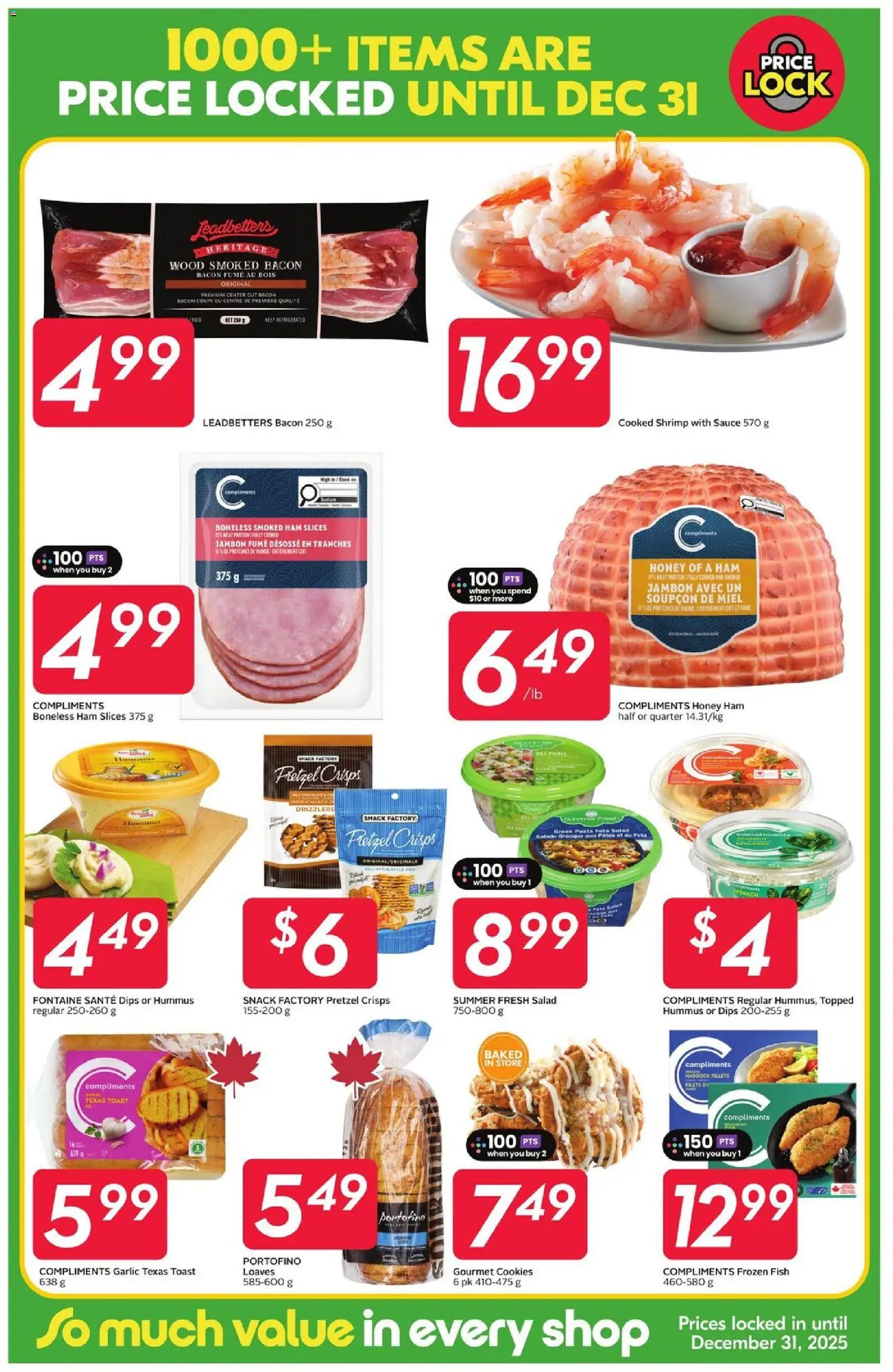 Sobeys flyer valid from 27.11.2025 | Page: 2 | Products: Fish, Pasta, Cookies, Salad
