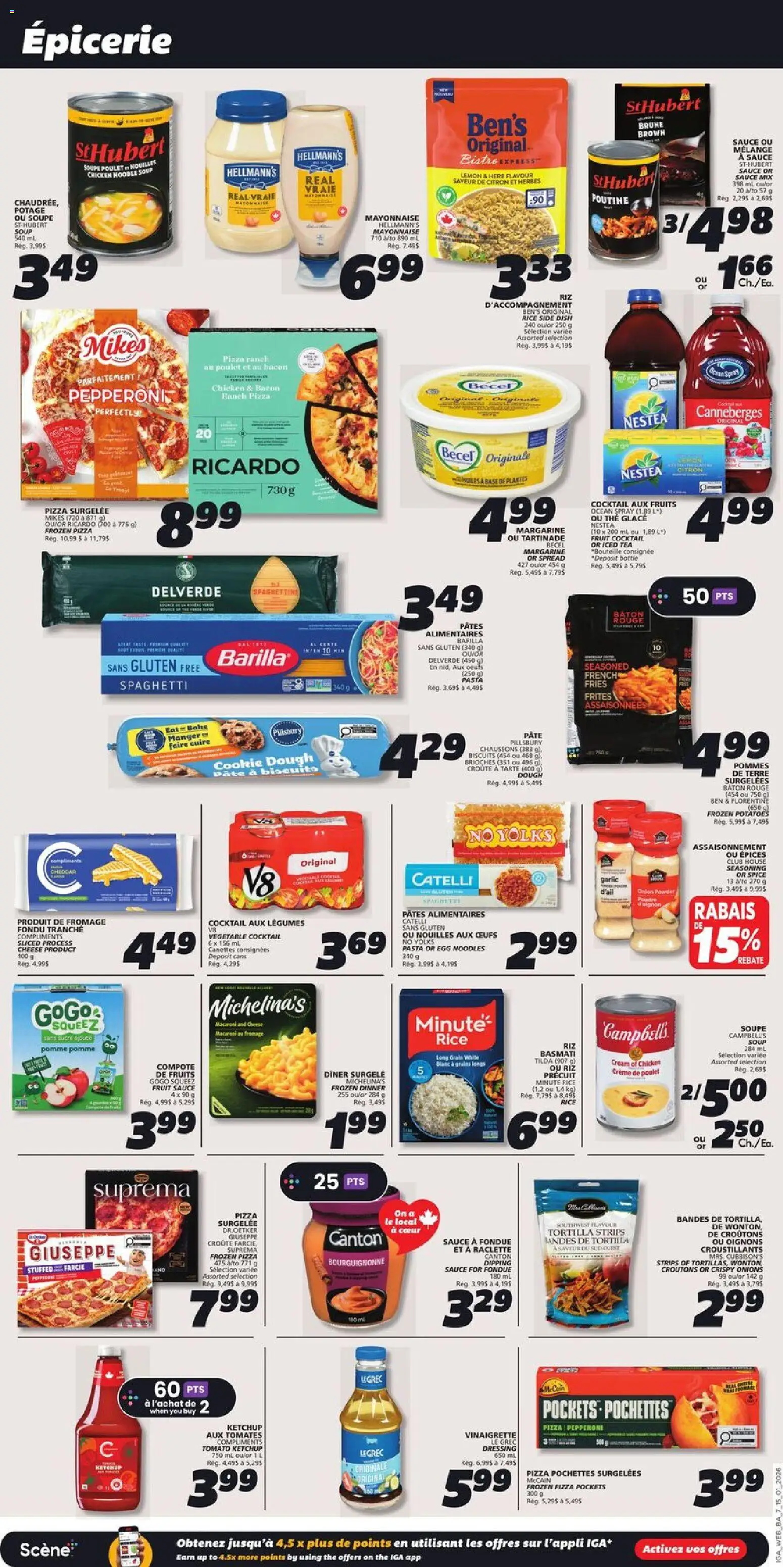 IGA flyer valid from 15.01.2026 | Page: 9 | Products: Pasta, Ketchup, Potatoes, Pizza