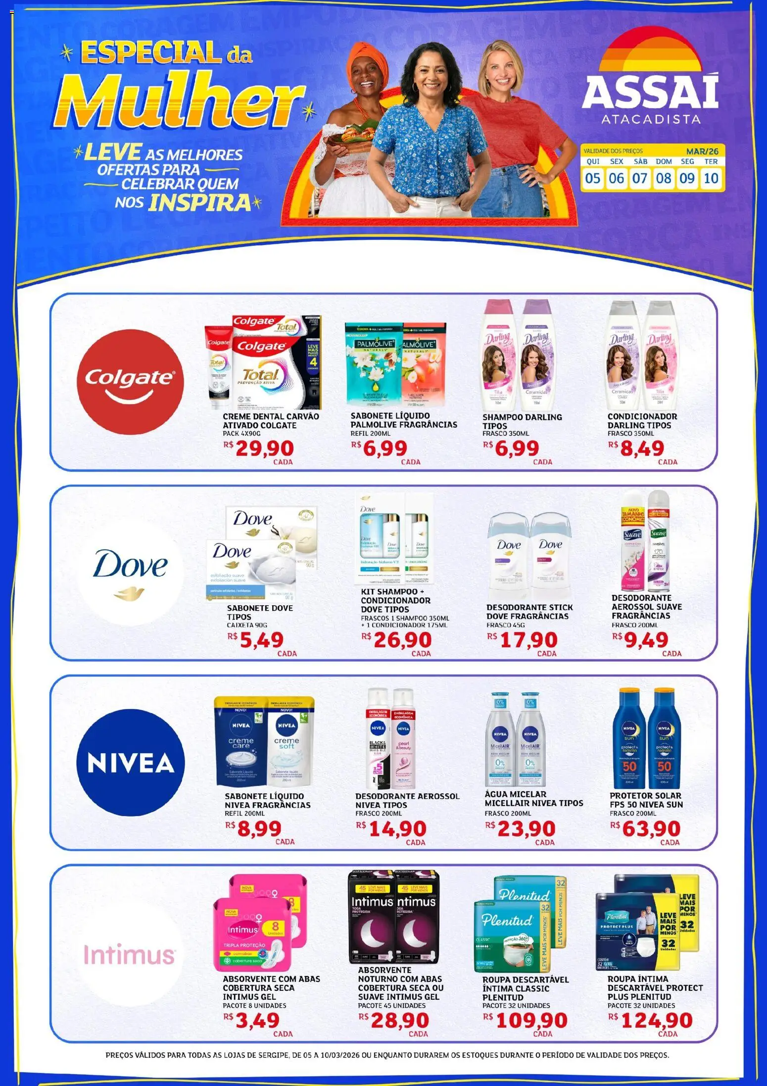 Assaí Atacadista Folheto - válido de 05.03.2026 | Página: 1 | Produtos: Shampoo, Condicionador, Protetor solar, Creme
