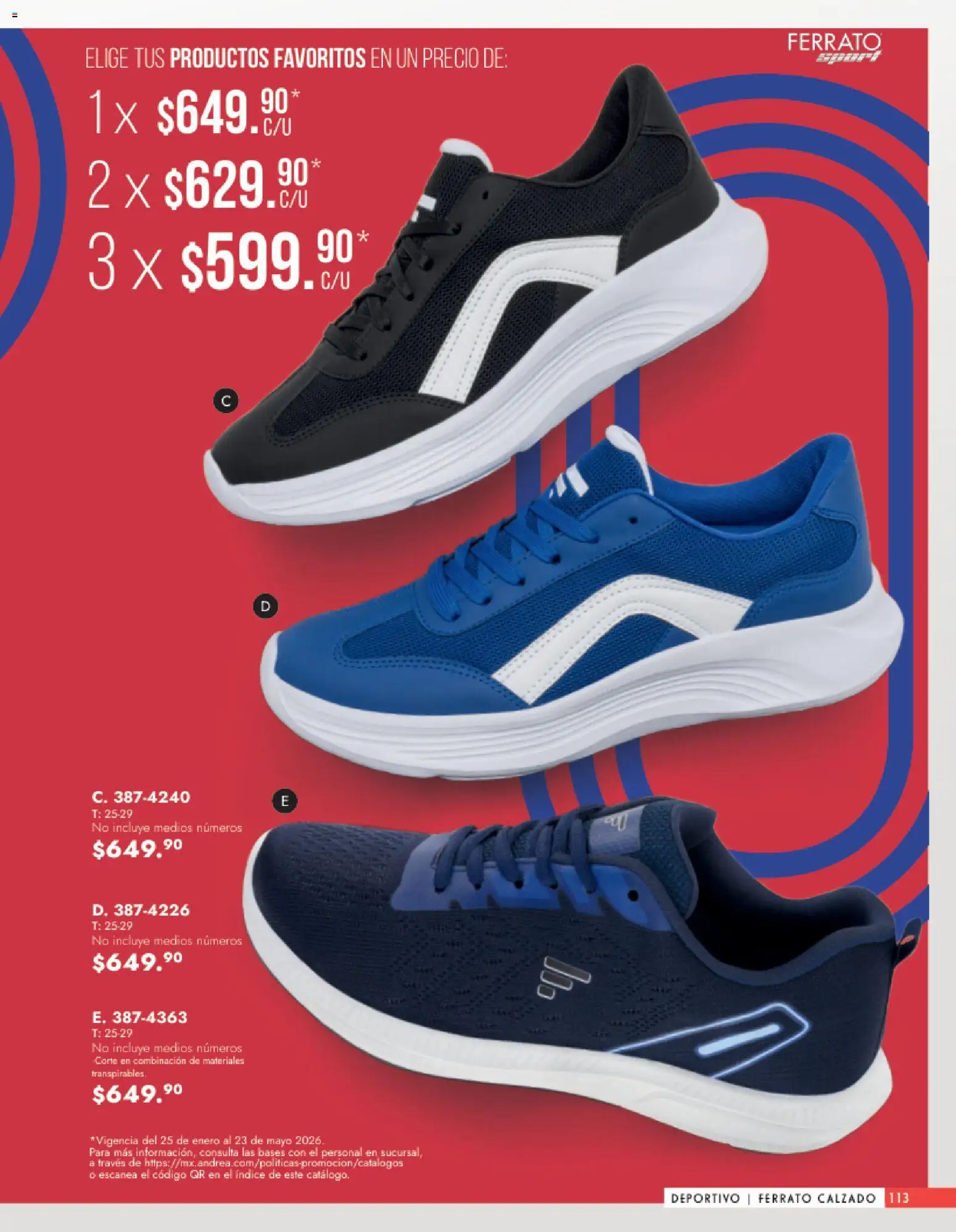 Nuevas ofertas de Andrea válidas en toda la República Mexicana desde el 25.01.2026. ¡Encuentra las mejores ofertas en Andrea catálogo Calzado Caballero! | Página: 113