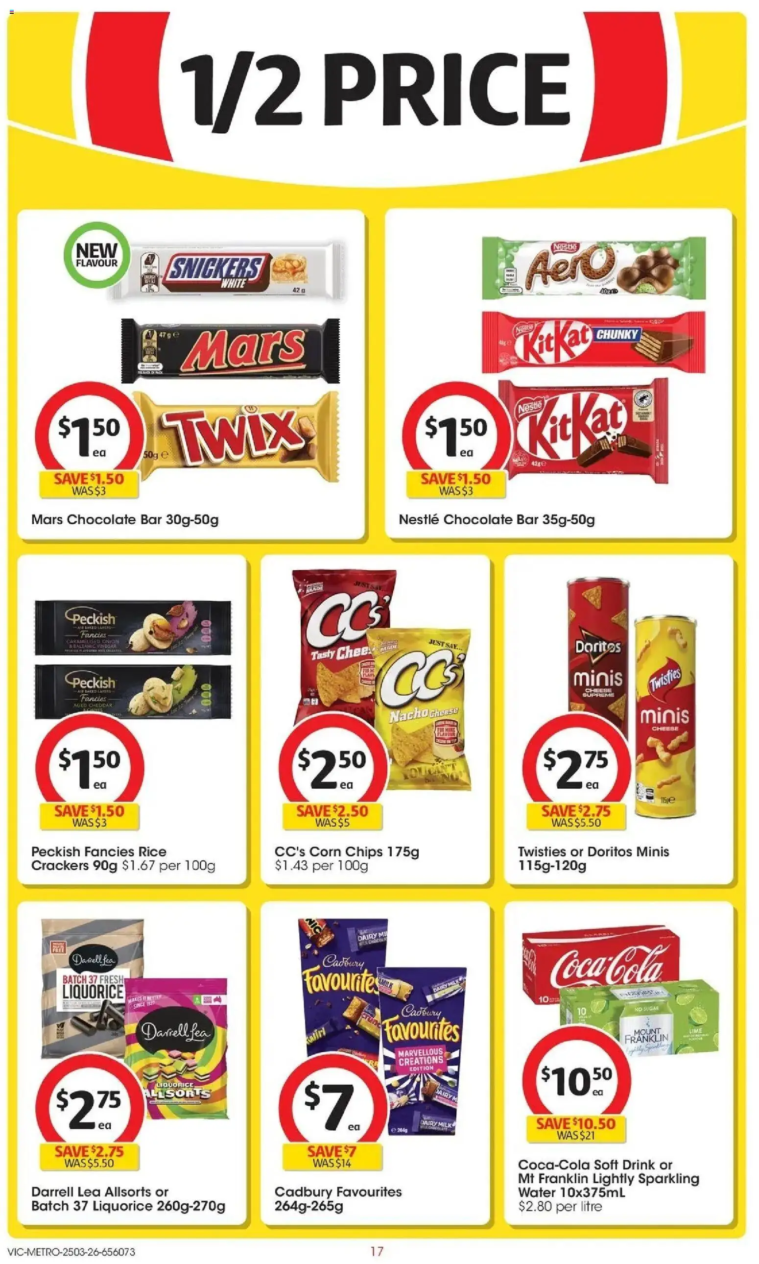 Coles catalogue - valid from 25.03.2026 | Page: 17 | Products: Cheese, Rice, Water, Lime