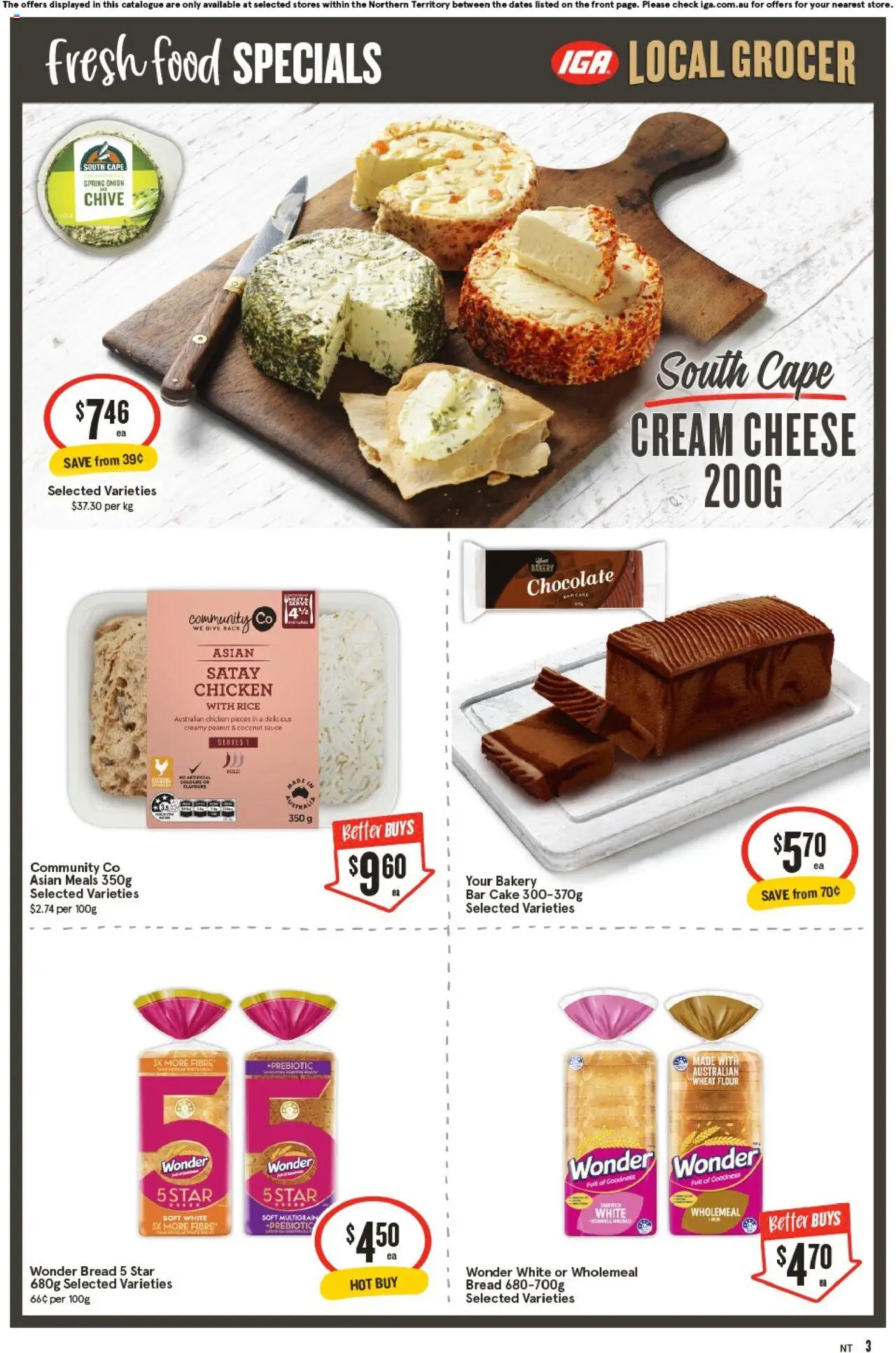 IGA catalogue - valid from 01.10.2025 | Page: 3 | Products: Flour, Chocolate, Chicken, Bakery