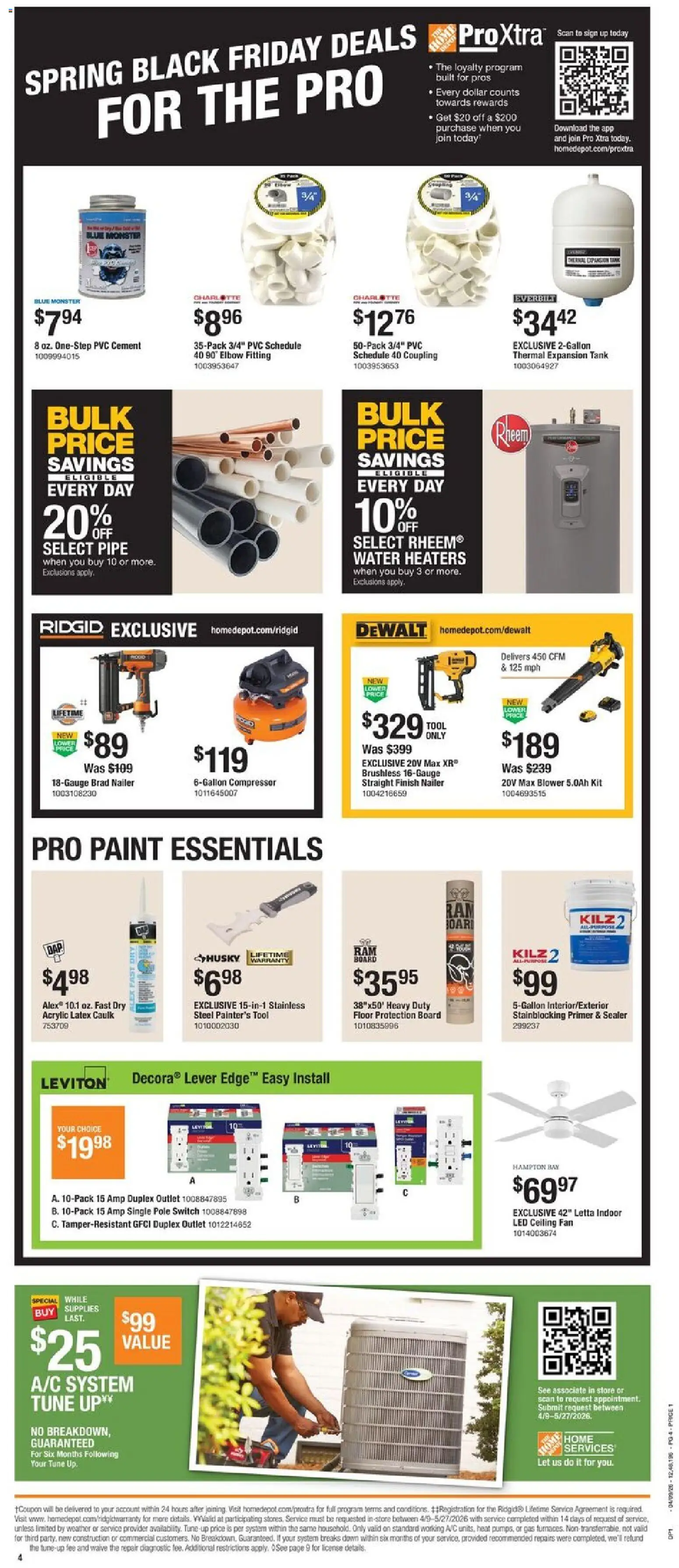 Home Depot Black Friday - valid from 09.04.2026 | Page: 4 | Products: Compressor, Water, Switch, Fan
