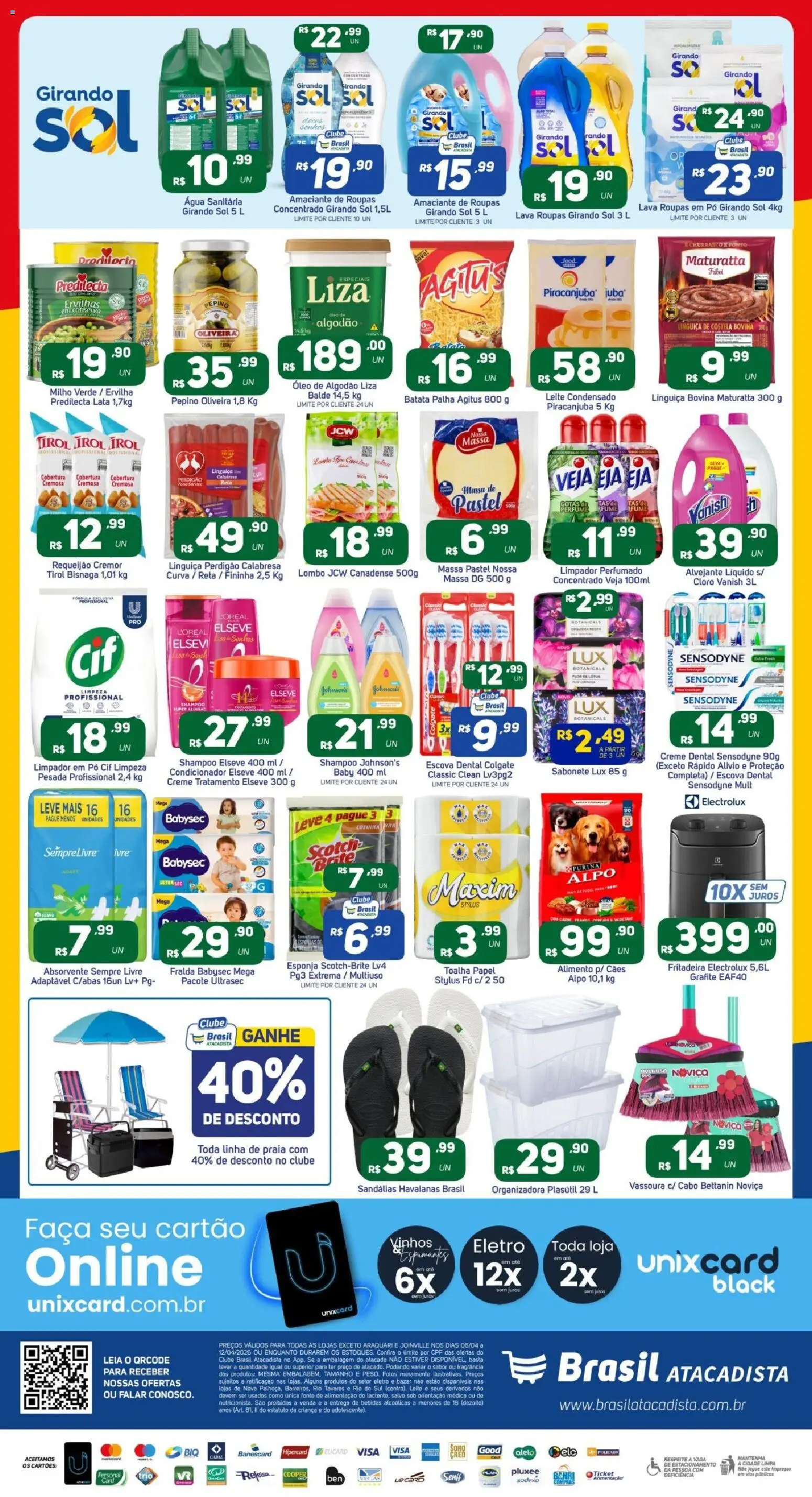 Brasil Atacadista Folheto - válido de 06.04.2026 | Página: 4 | Produtos: Carne, Doces, Sandálias, Balde