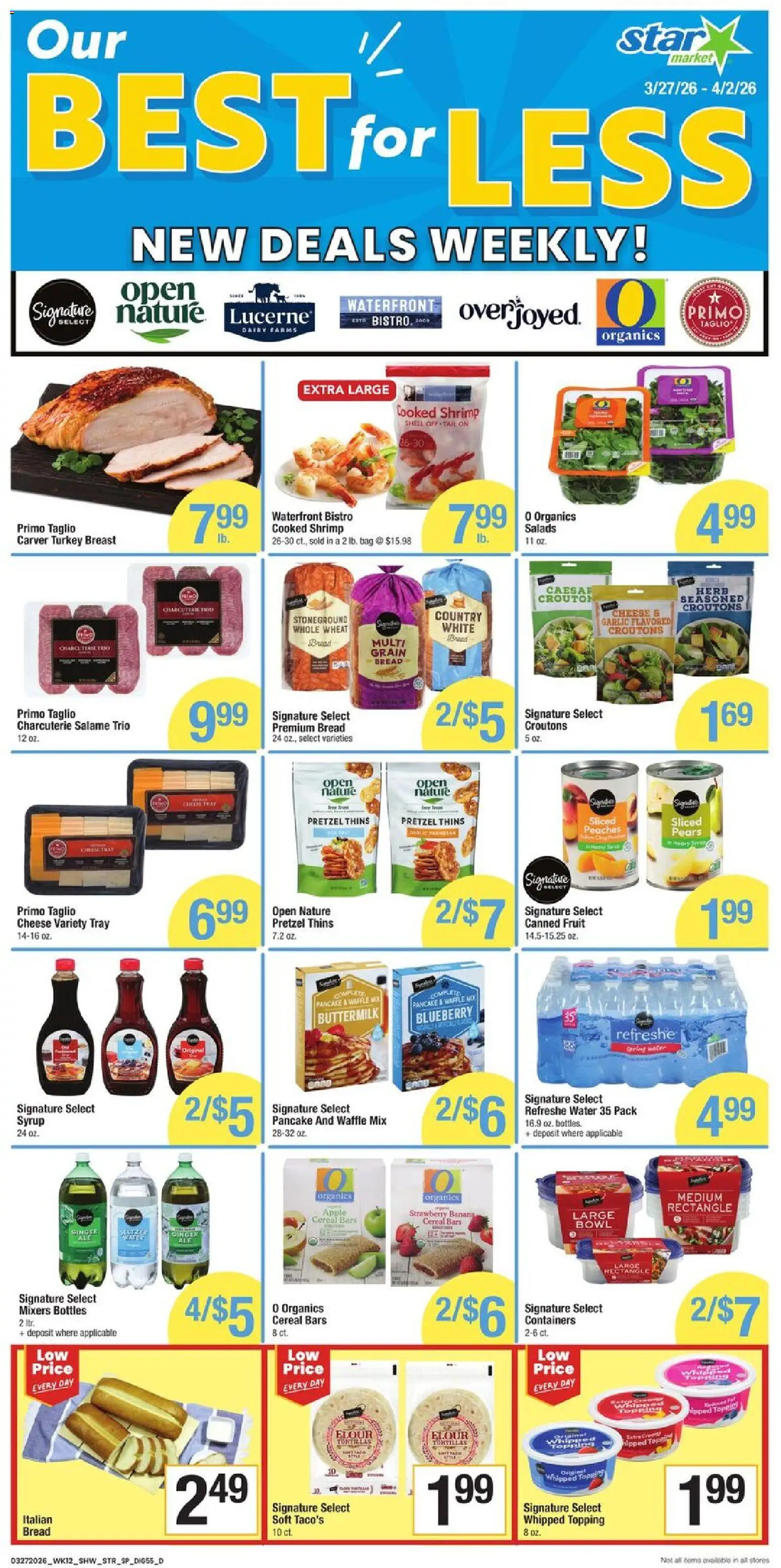 Star Market Weekly Ad - valid from 27.03.2026 | Page: 7 | Products: Peaches, Water, Garlic, Bag